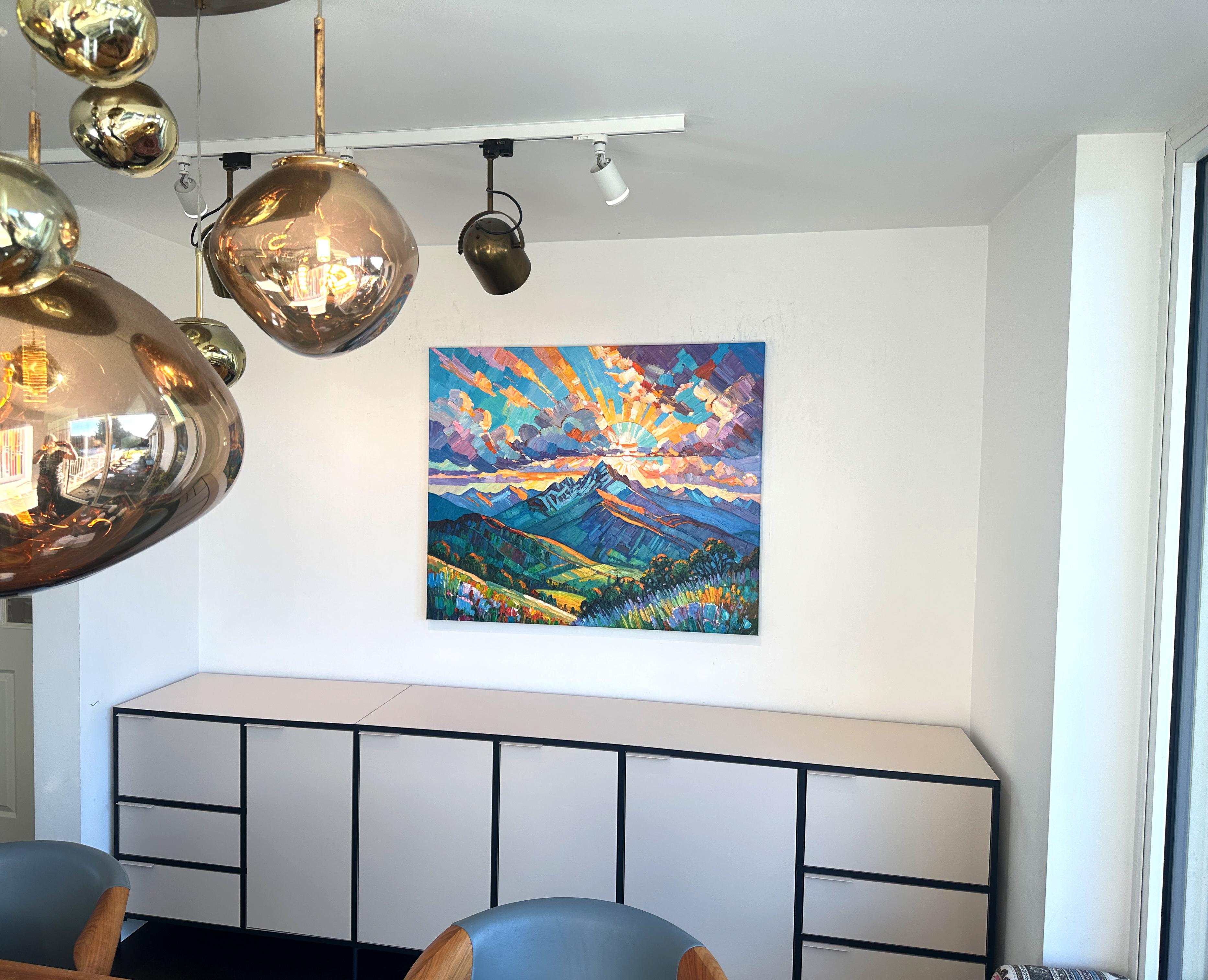Ain't no Mountain high enough von K. Husslein Impasto Landscape Mountain Gemälde im Angebot 4