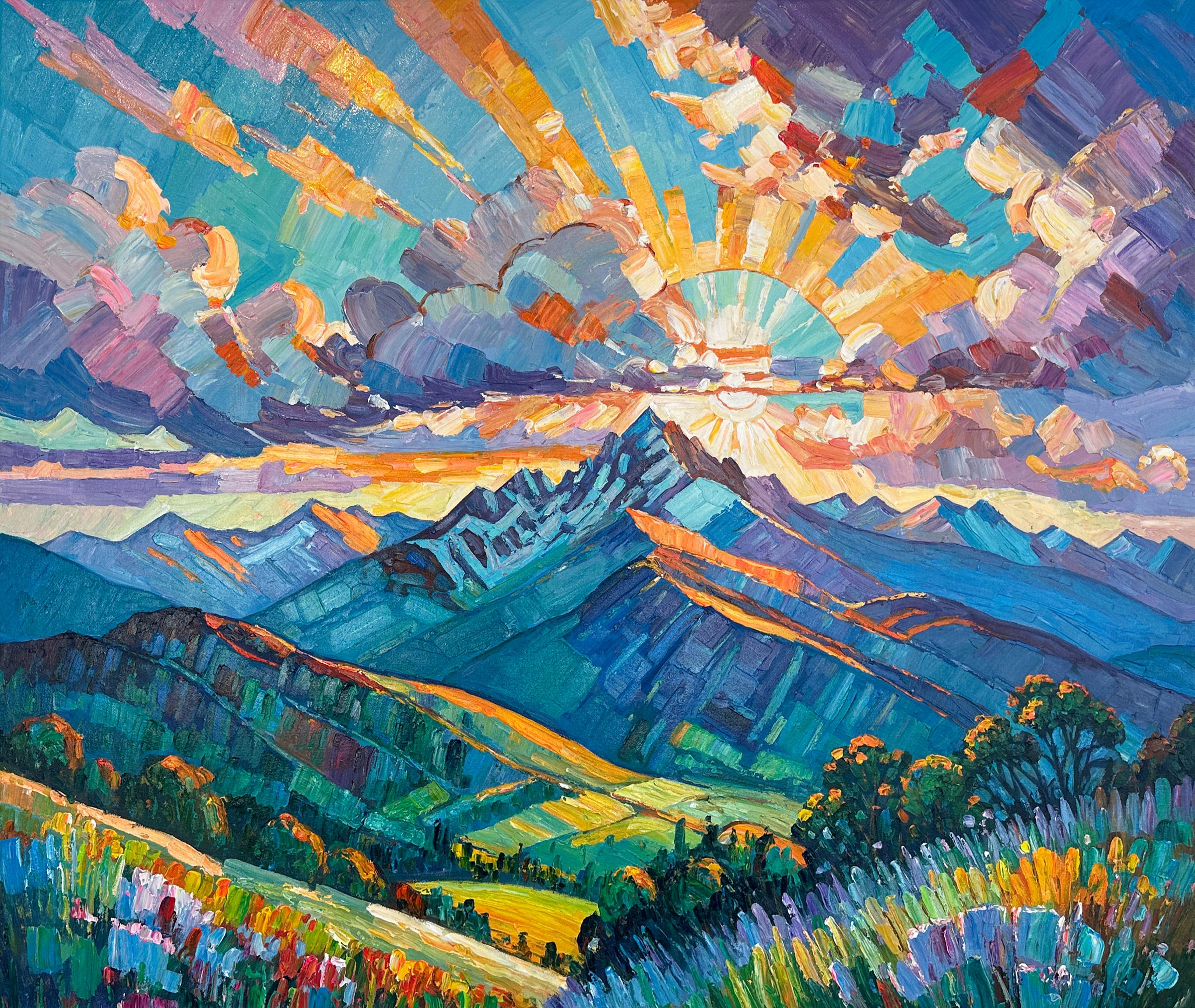 Ain't no Mountain high enough by K. Husslein Impasto Landscape Mountain Painting
