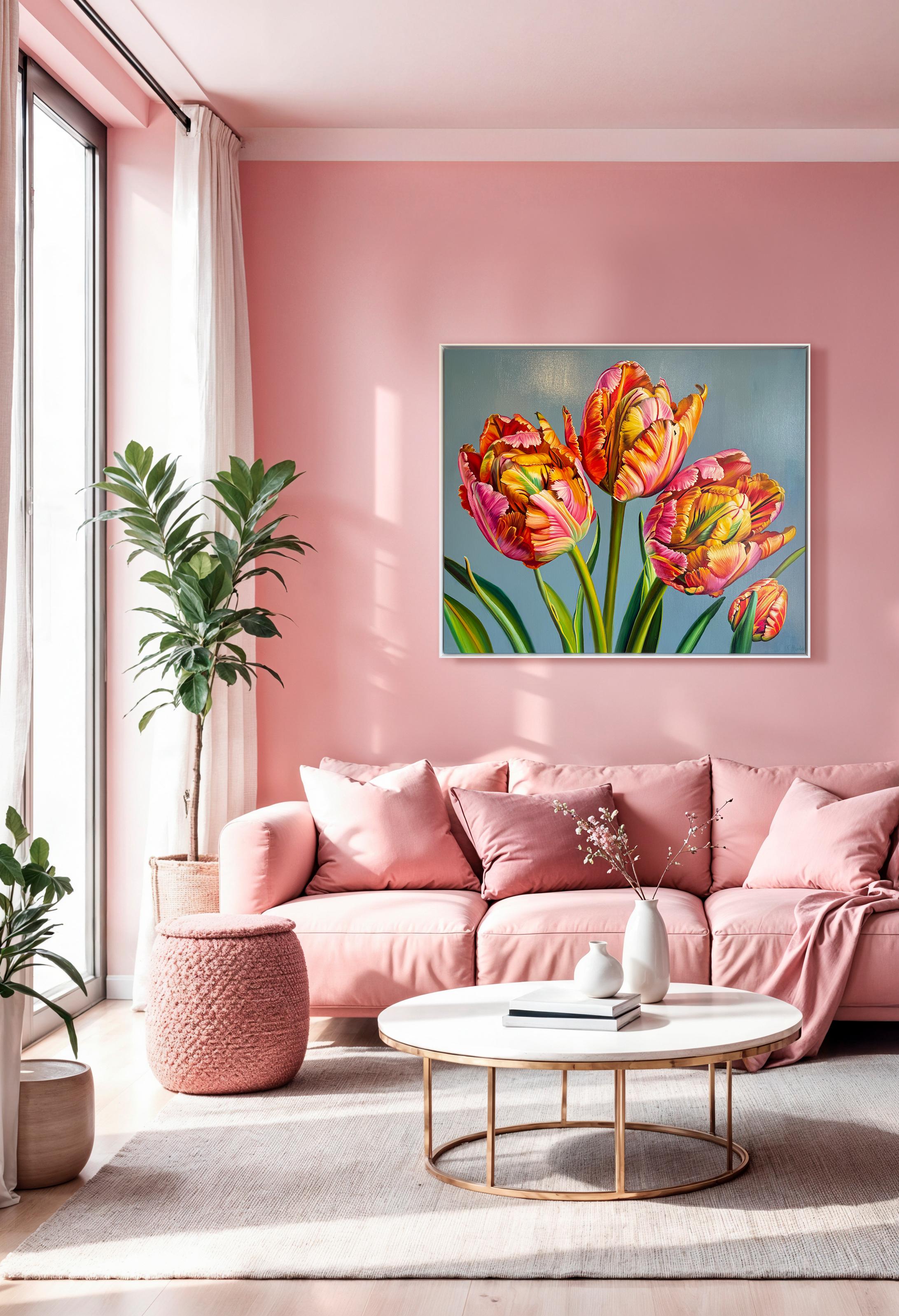 Et ne dites pas que vous ne pouvez diriger le cours de l'amour - K Husslein Flower Still life - Abstrait Painting par Katharina Husslein