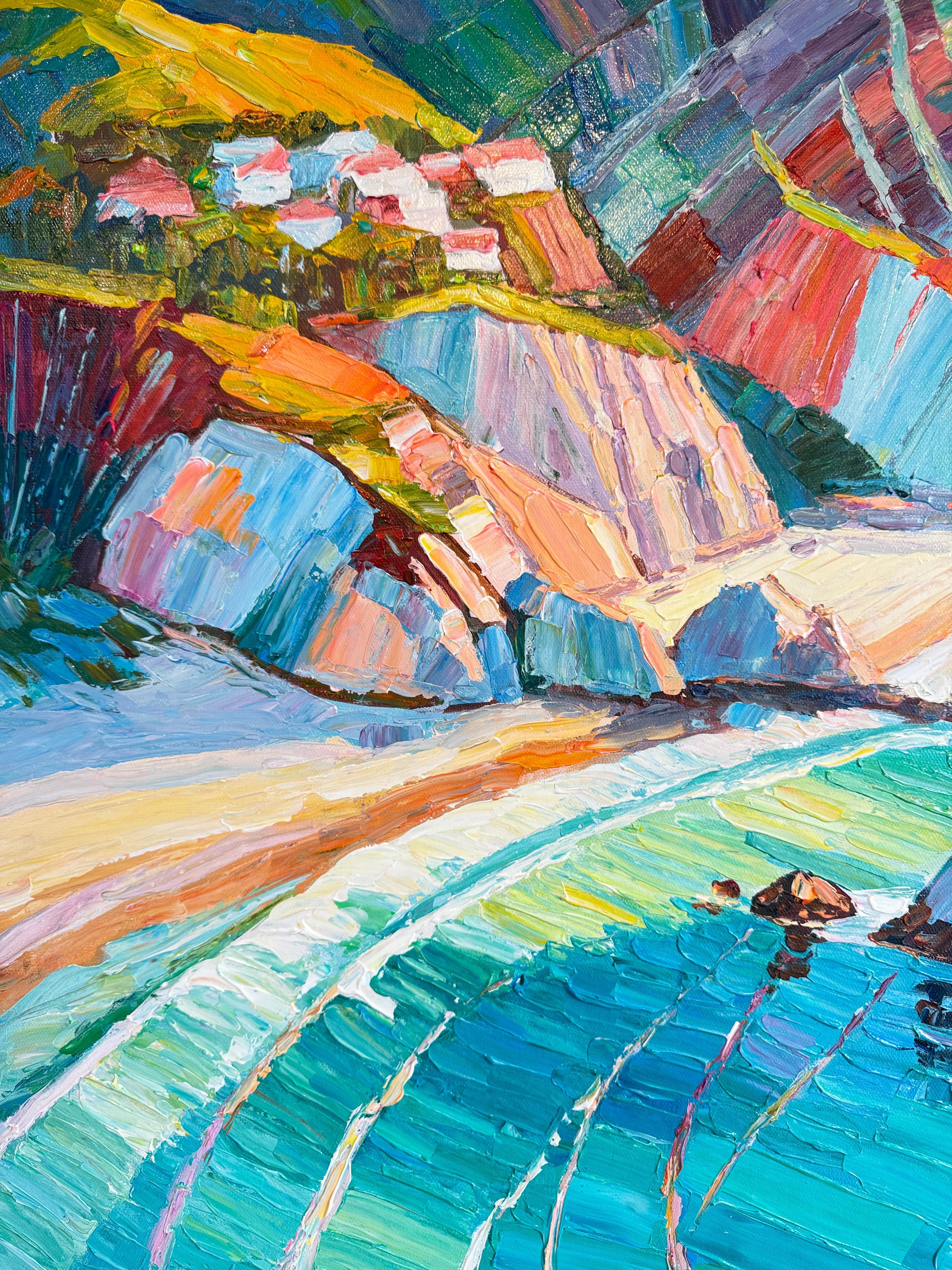Beneath the Endless Sun by K.Husslein Impasto Landscape oil Painting For Sale 5