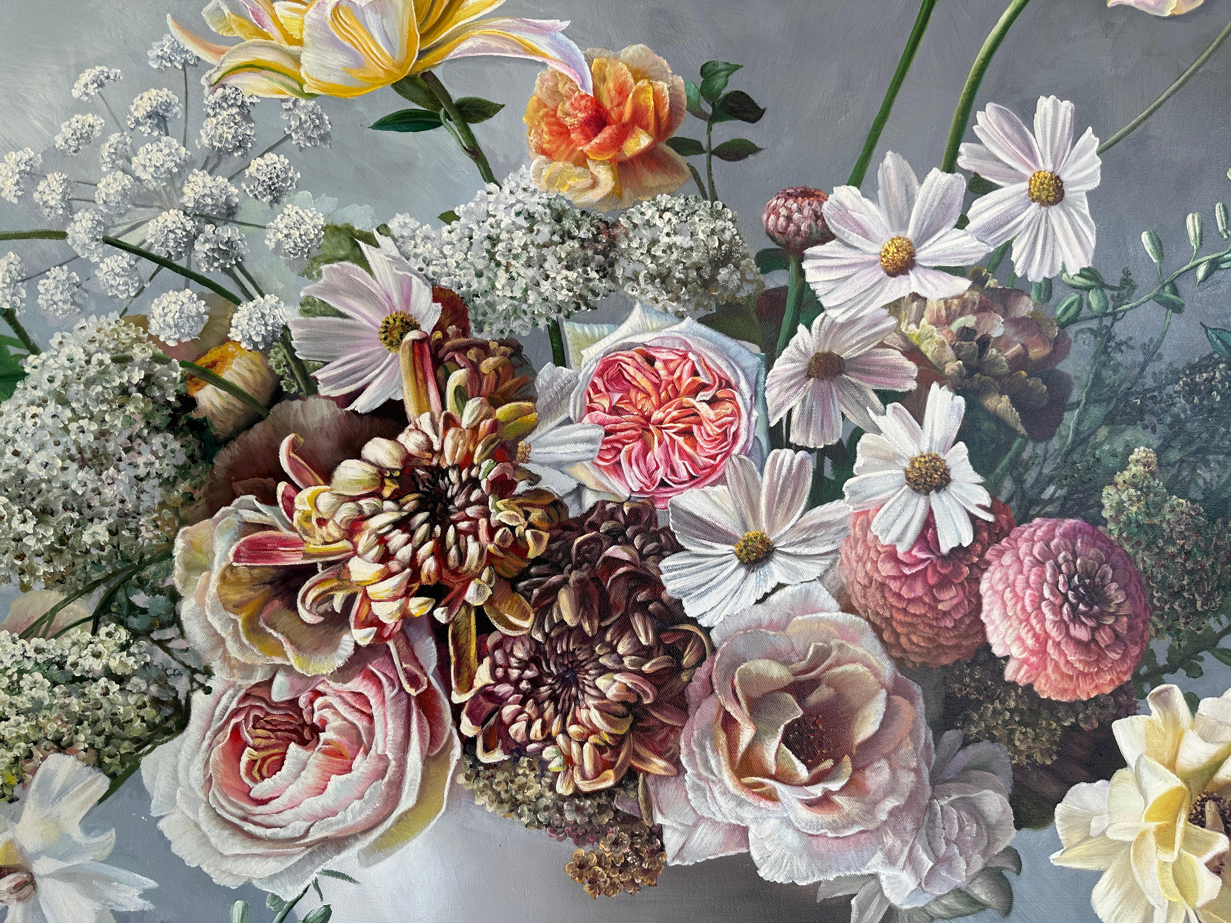 Tra l'ombra e l'anima - K.K. Natura morta botanica iperrealista - Painting Fotorealista di Katharina Husslein
