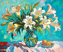 Blooming Together von K. Husslein Impasto-Blume Malerei