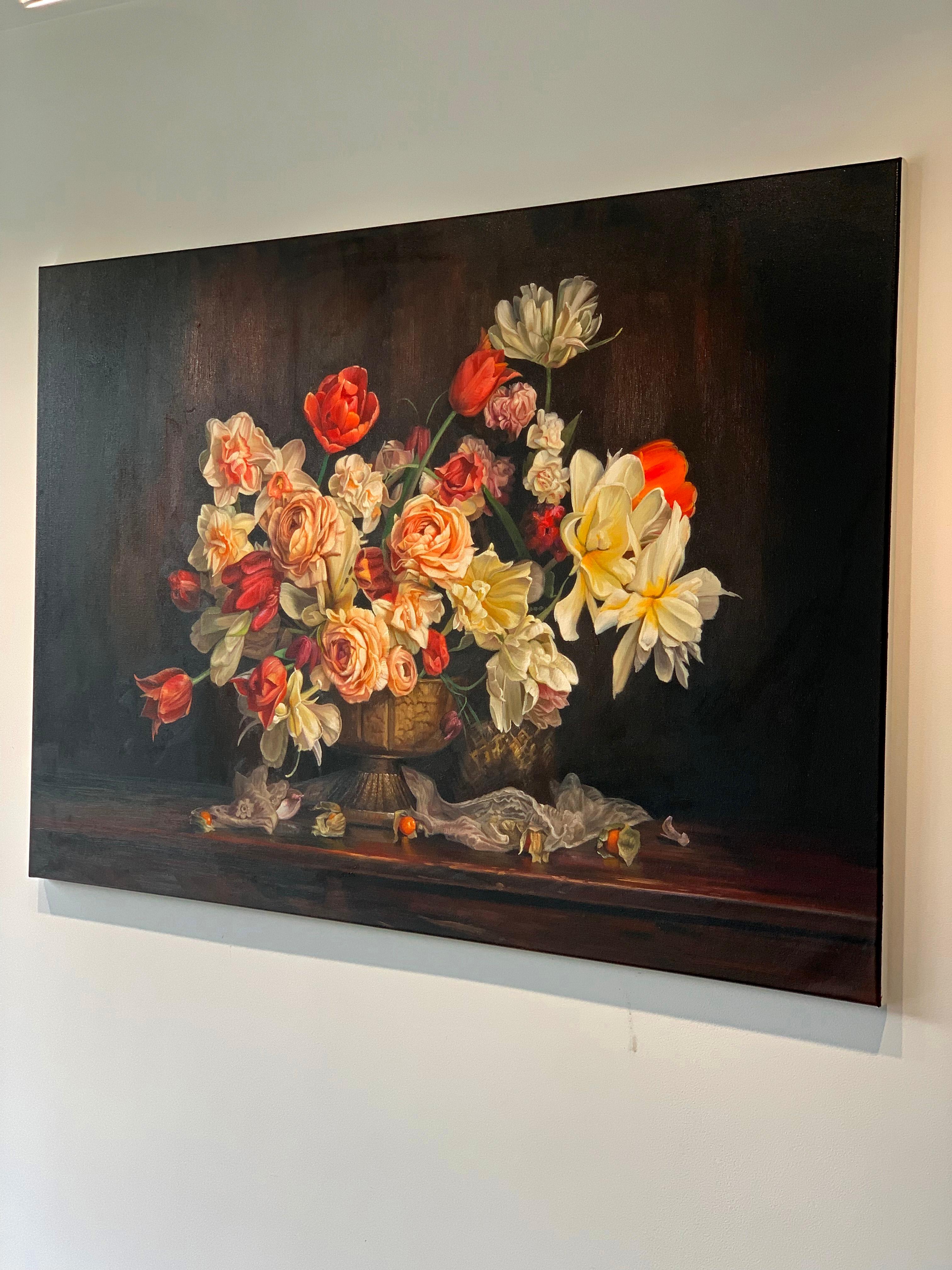 Born to Love by Katharina Husslein Contemporary Flower Still life Oil Painting 2