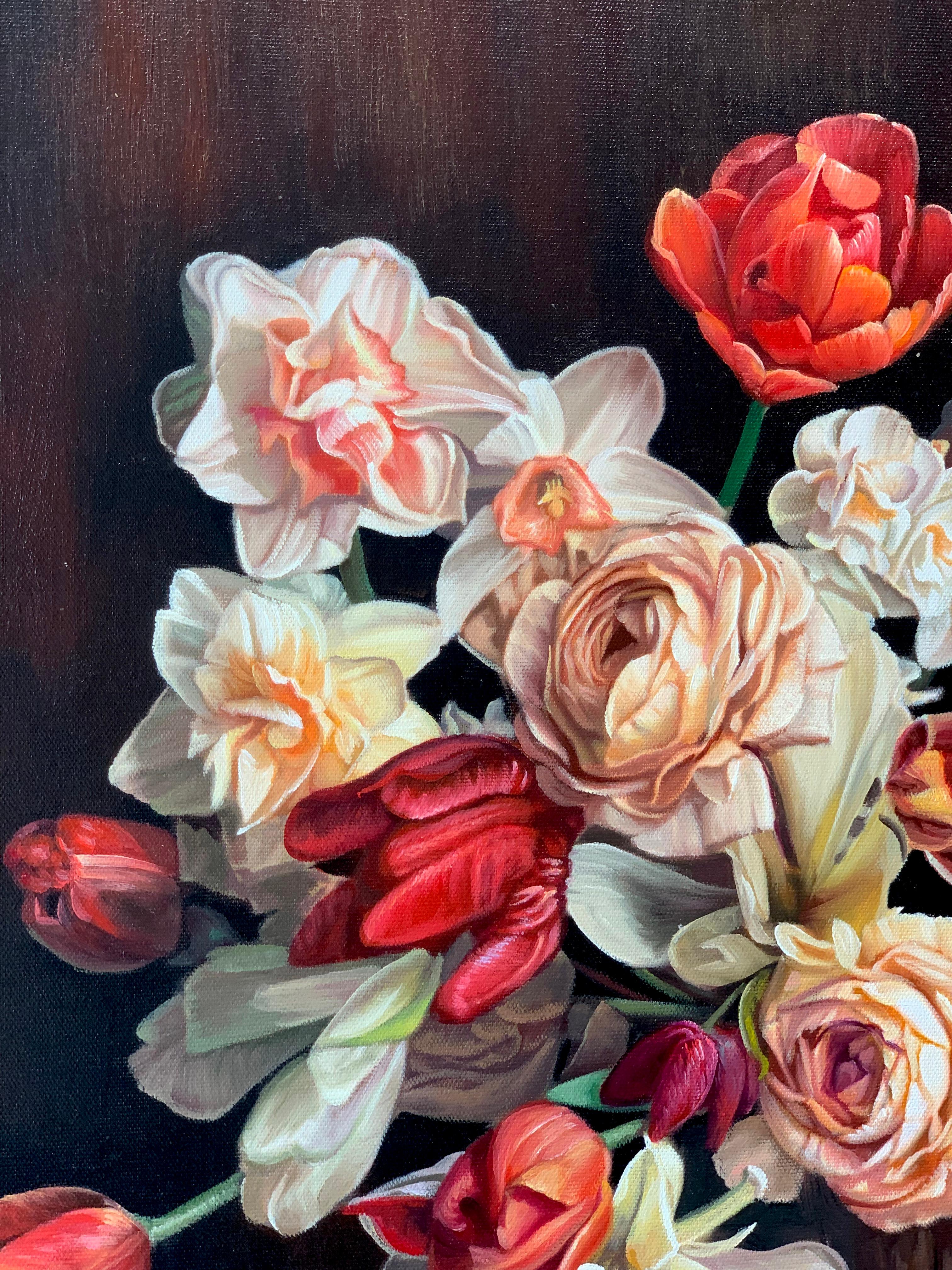 Born to Love by Katharina Husslein Contemporary Flower Still life Oil Painting 4