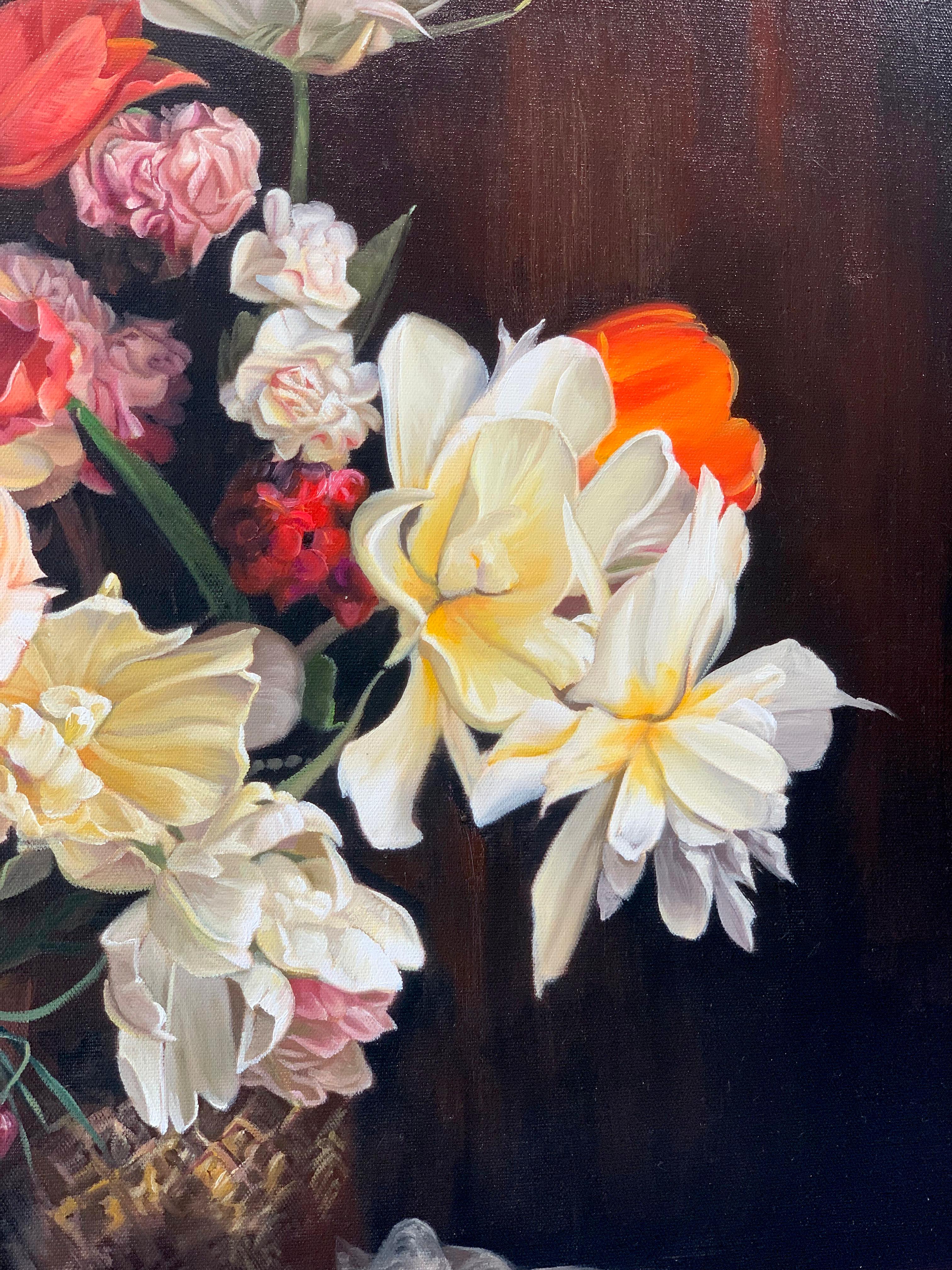 Born to Love by Katharina Husslein Contemporary Flower Still life Oil Painting 5