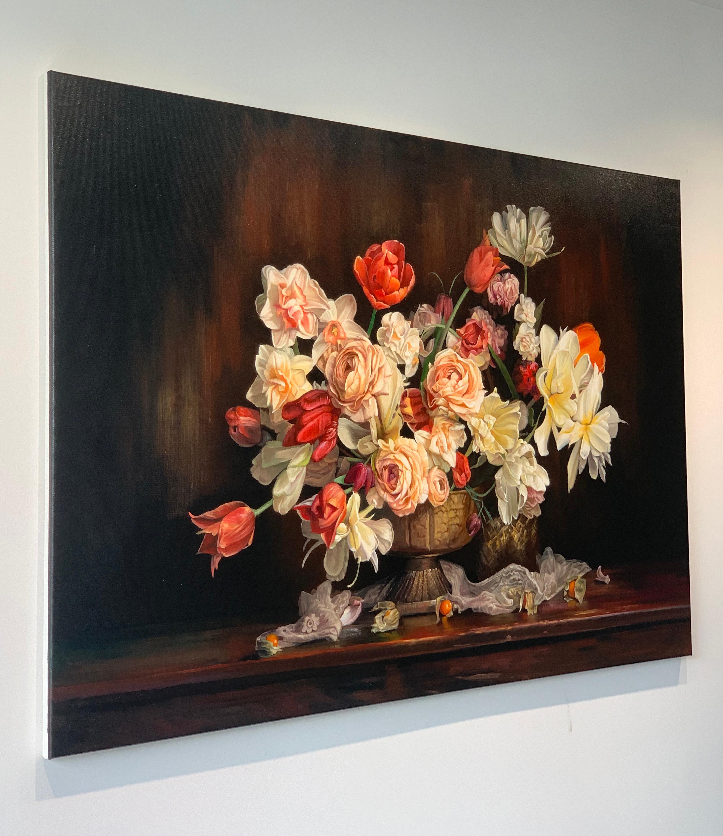 Born to Love by Katharina Husslein Contemporary Flower Still life Oil Painting 6