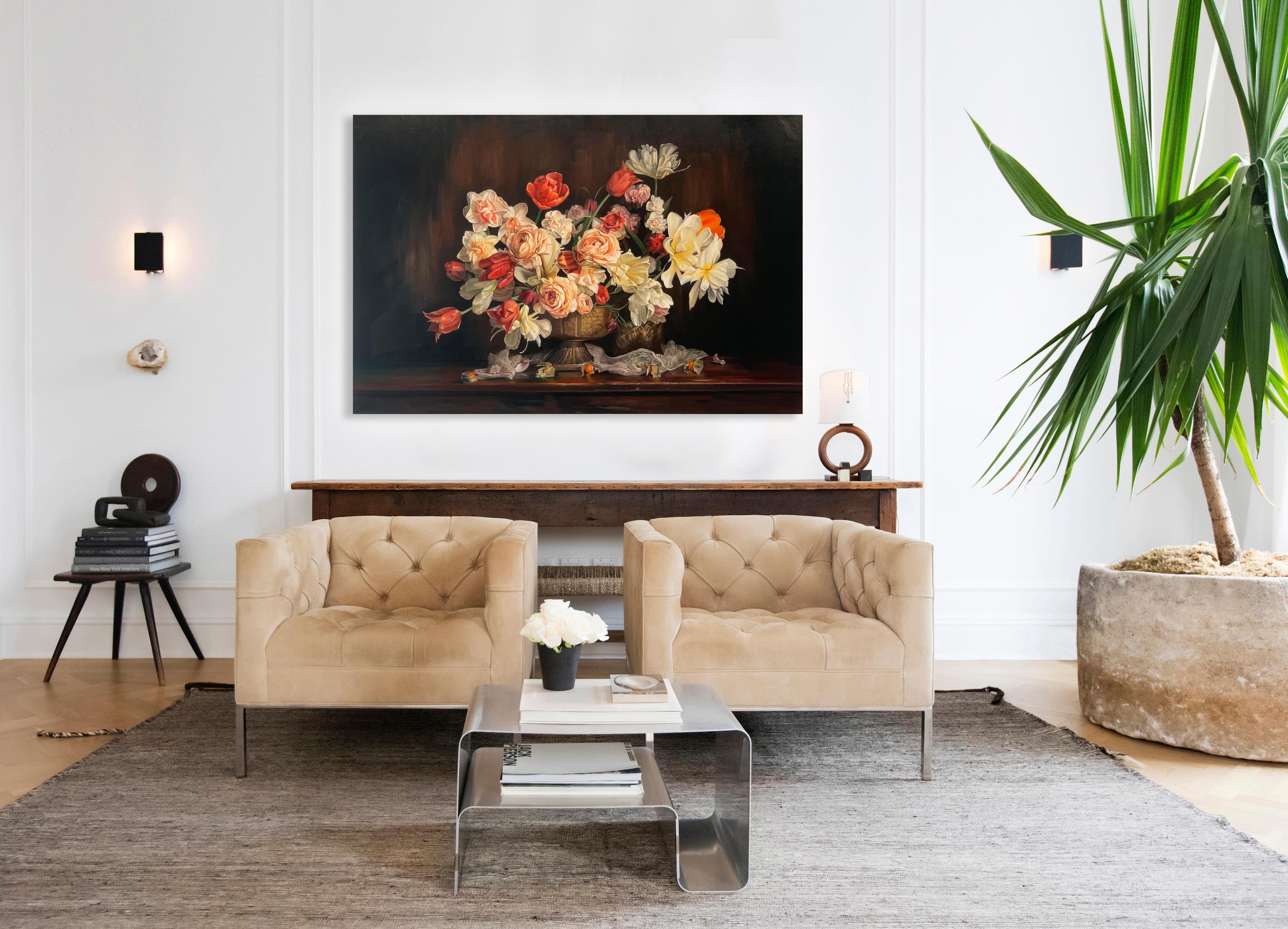 Born to Love by Katharina Husslein Contemporary Flower Still life Oil Painting 7