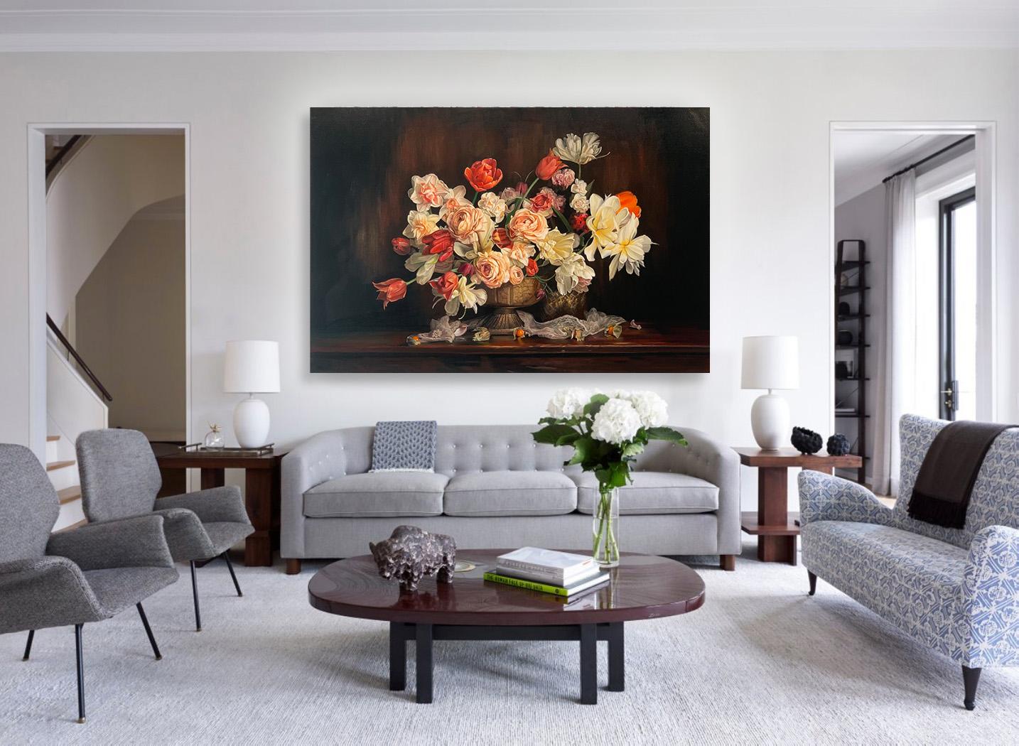 Born to Love by Katharina Husslein Contemporary Flower Still life Oil Painting 8