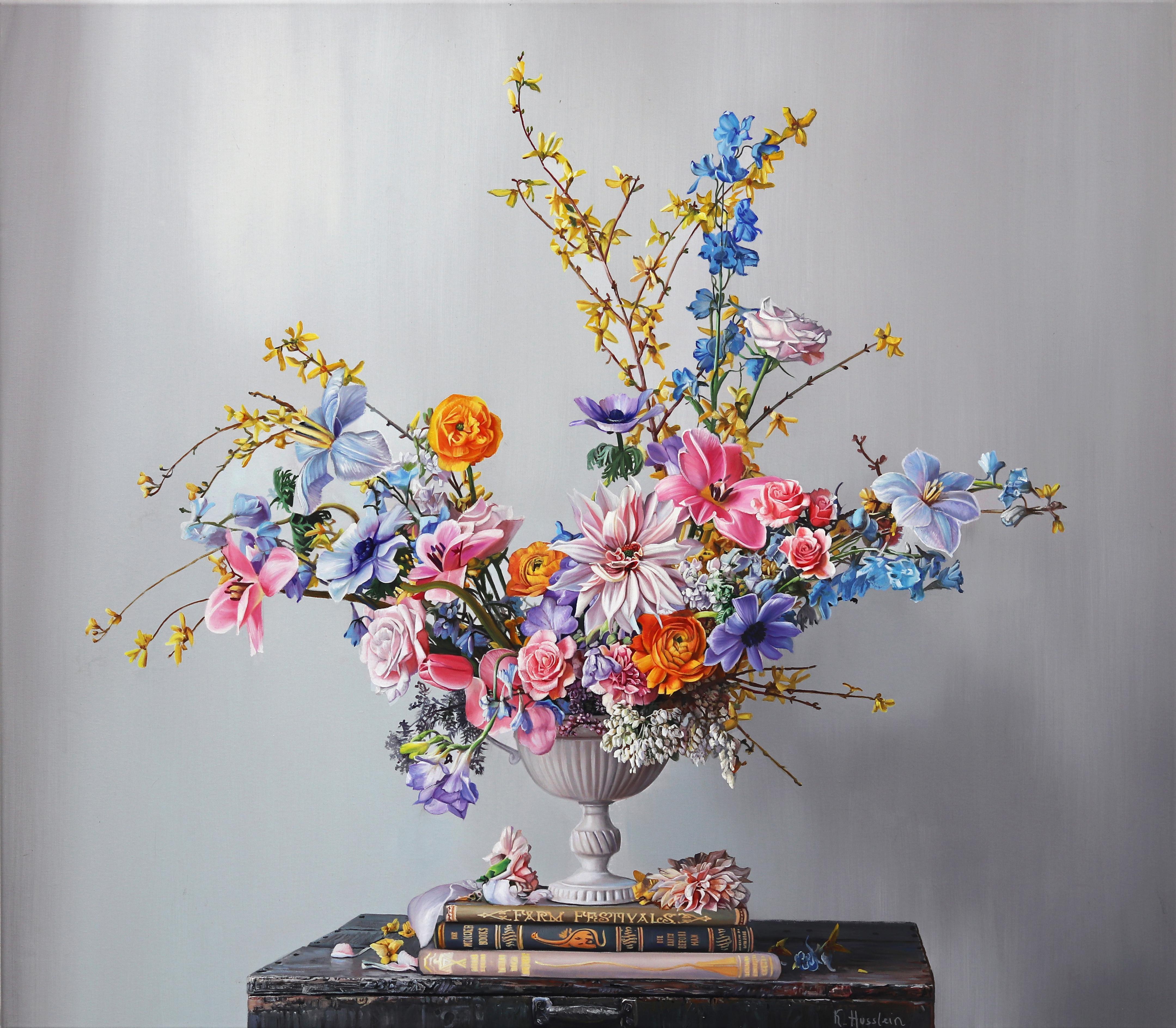 By That Magic Thread That Cannot Be Untied - Floral Still Life Oil Painting