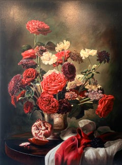 Dance Me To The End Of Love by Katharina Husslein Flower Still life Oil Painting