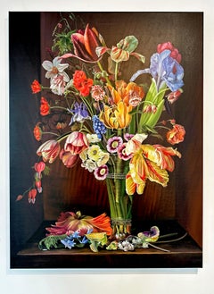 Dancing Tulips by Katharina Husslein Flower Still life Oil Painting