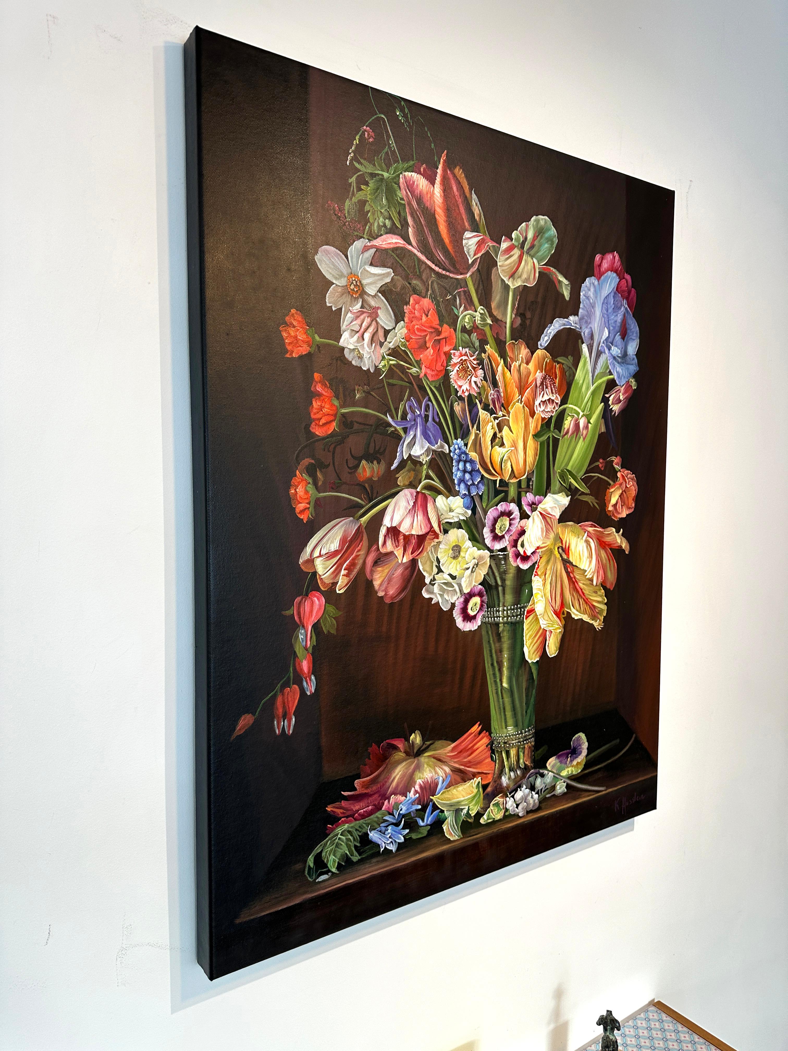 Tulipes dansantes de Katharina Husslein Nature morte fleurie Peinture à l'huile en vente 3