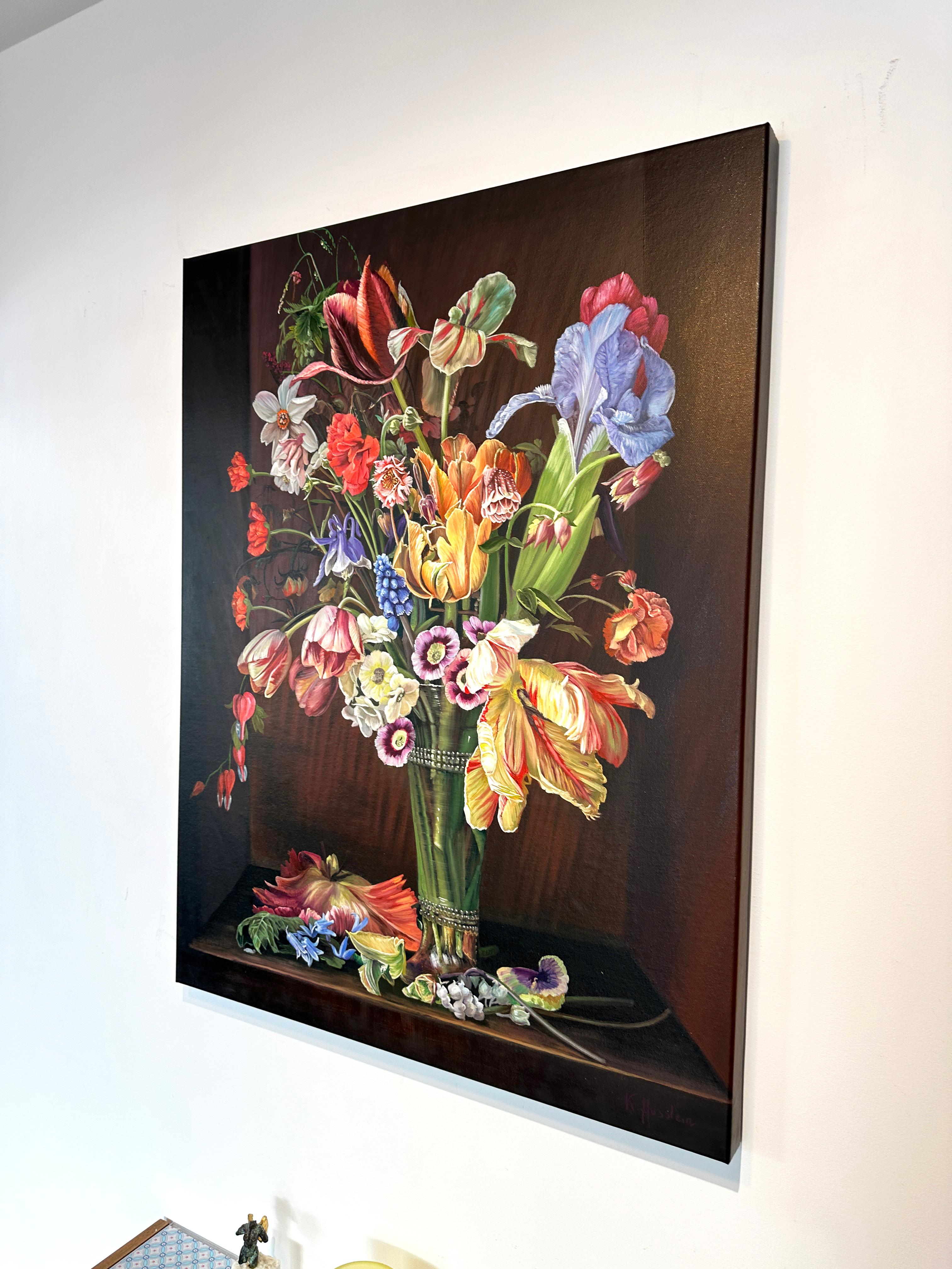 Tulipes dansantes de Katharina Husslein Nature morte fleurie Peinture à l'huile en vente 4