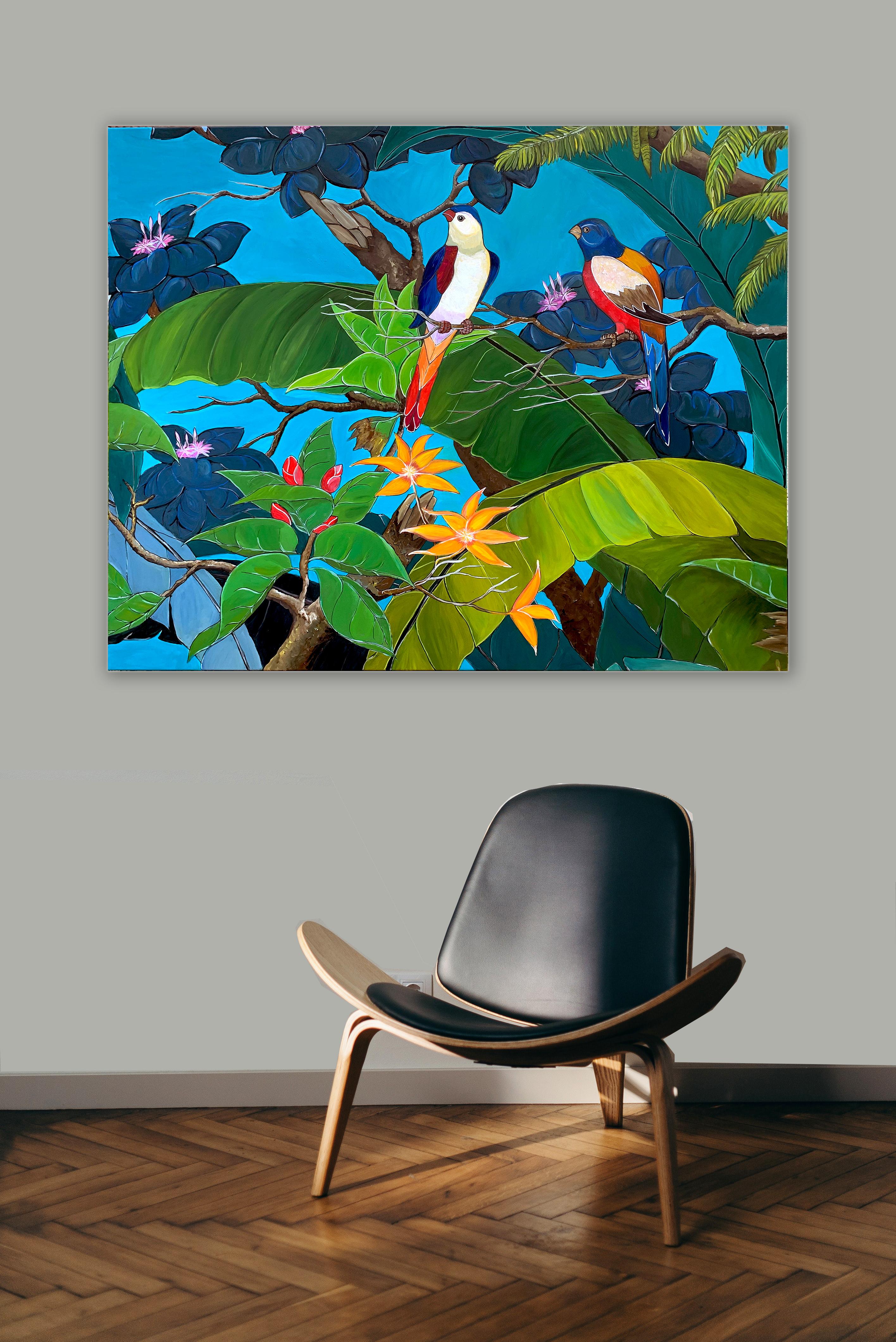 Date Night by Katharina Husslein Contemporary Jungle Landscape Painting 6