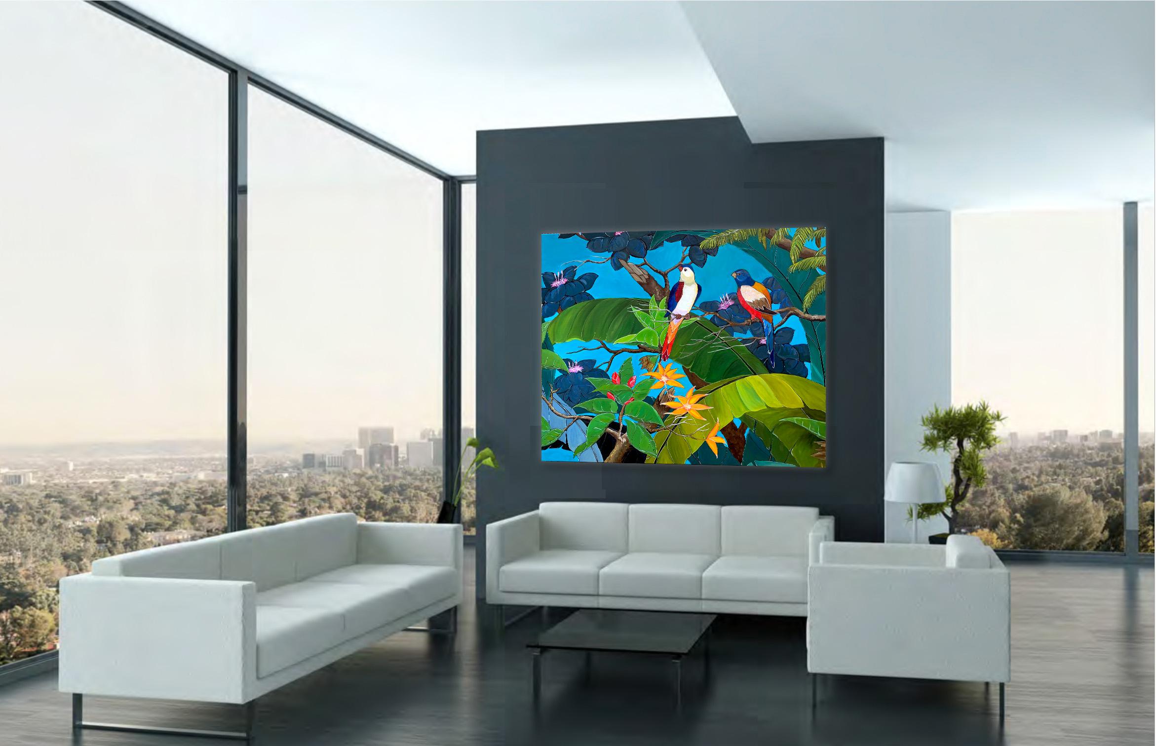 Date Night by Katharina Husslein Contemporary Jungle Landscape Painting 2