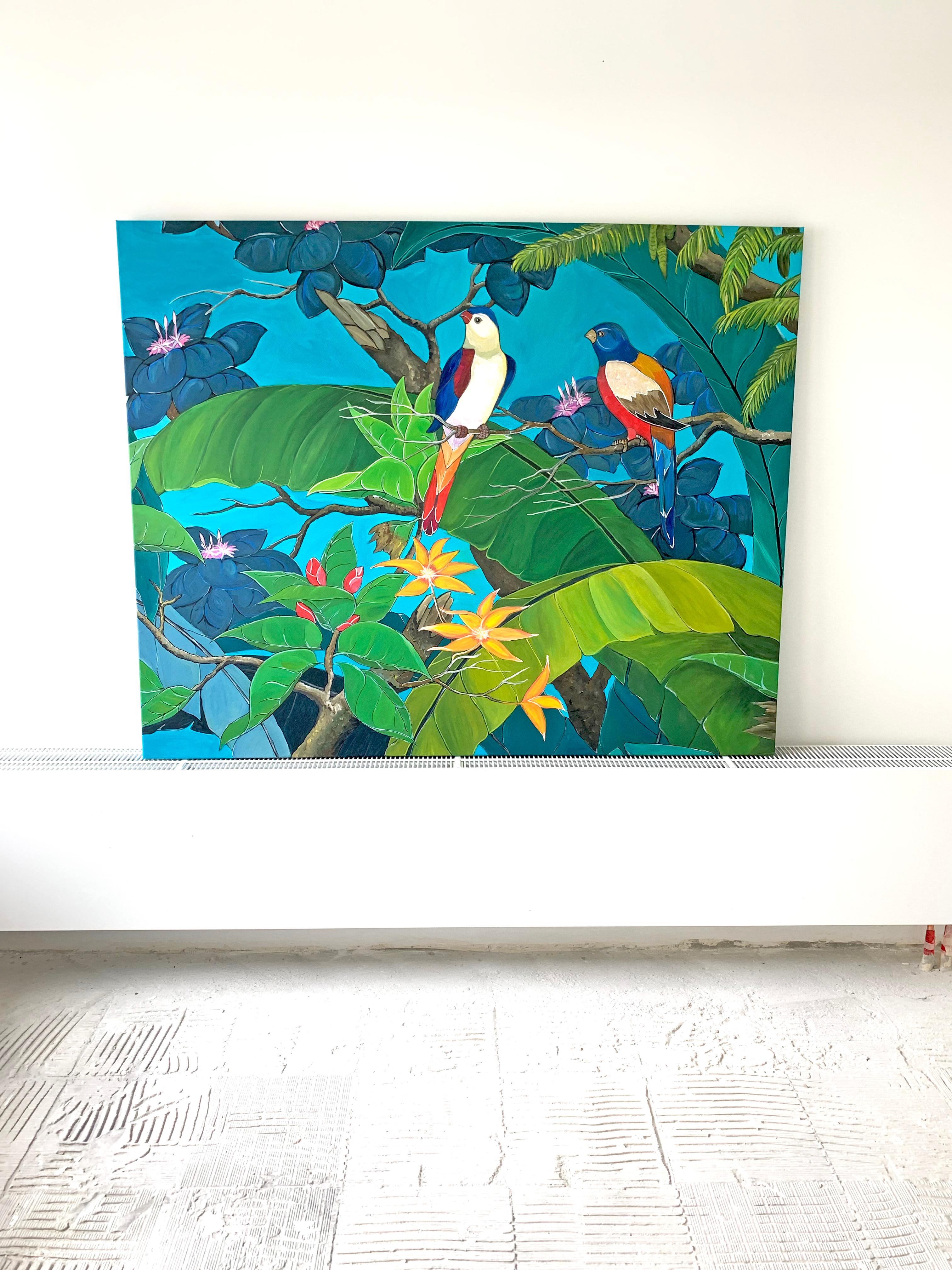 Date Night by Katharina Husslein Contemporary Jungle Landscape Painting 4