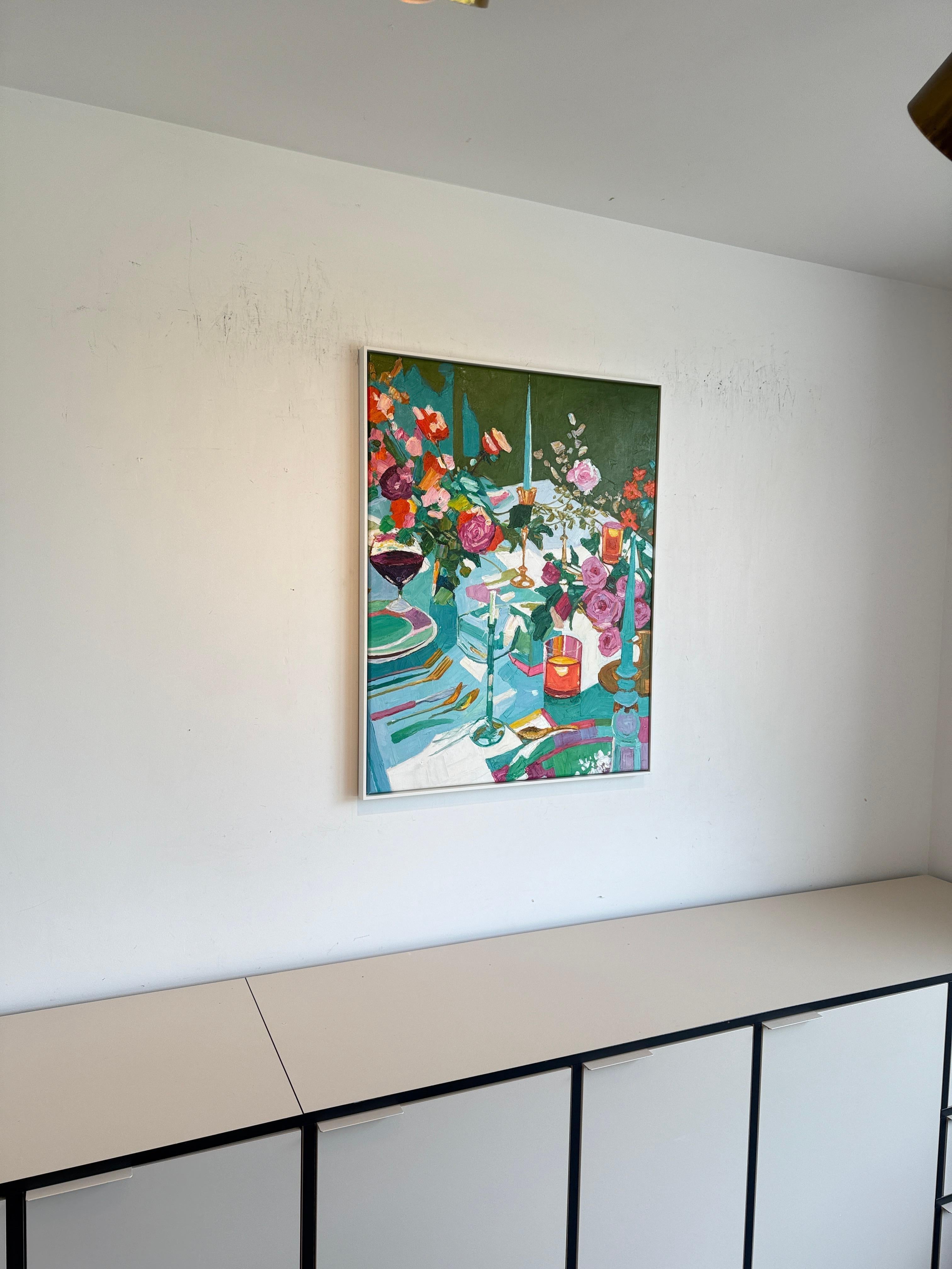 Cena con desiderio di K.K. Impasto Fiore Pittura per la tavola da pranzo in vendita 13