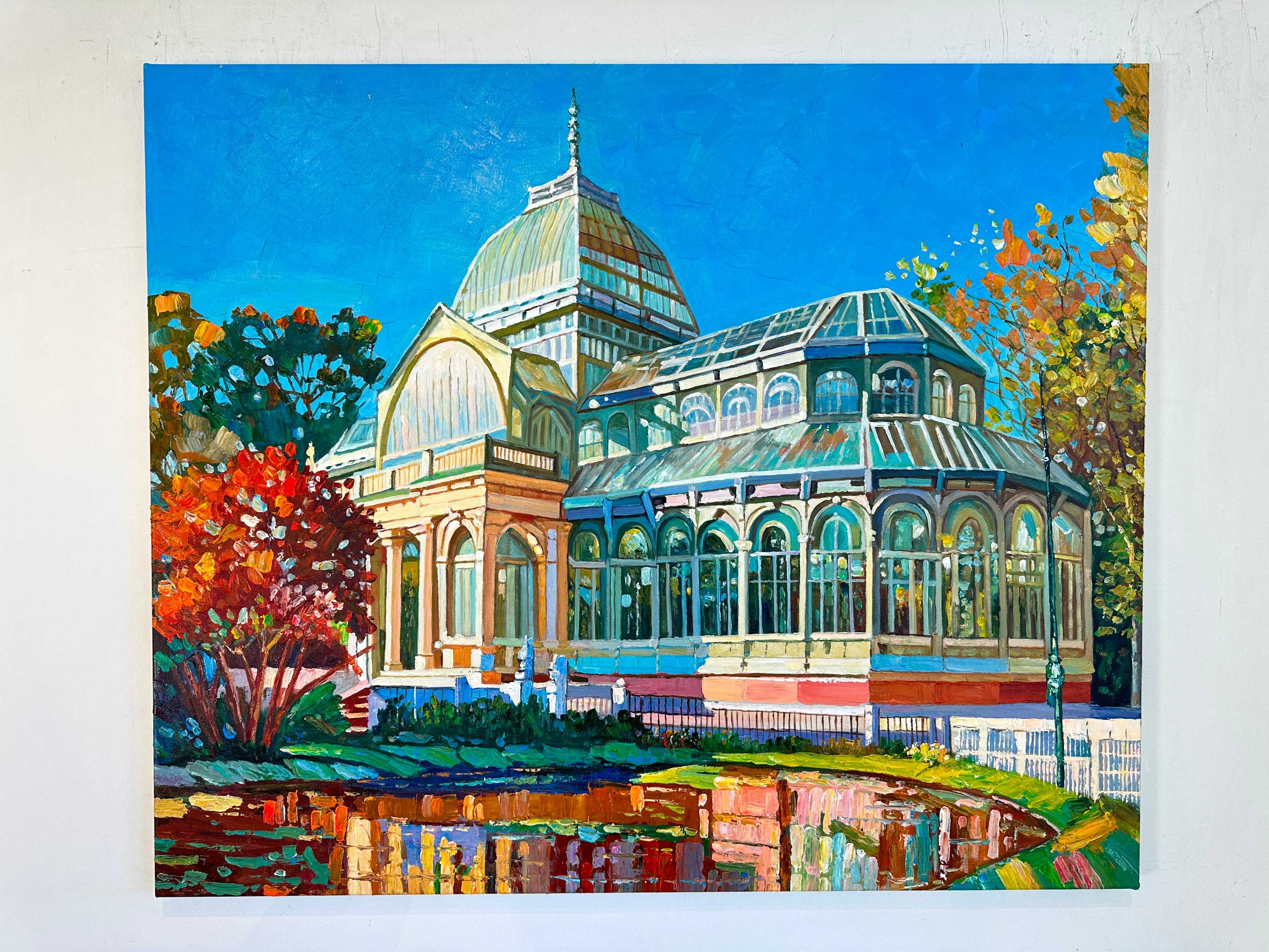 Enjoying each Moment by K. Husslein Impasto Landscape Architecture Painting For Sale 1