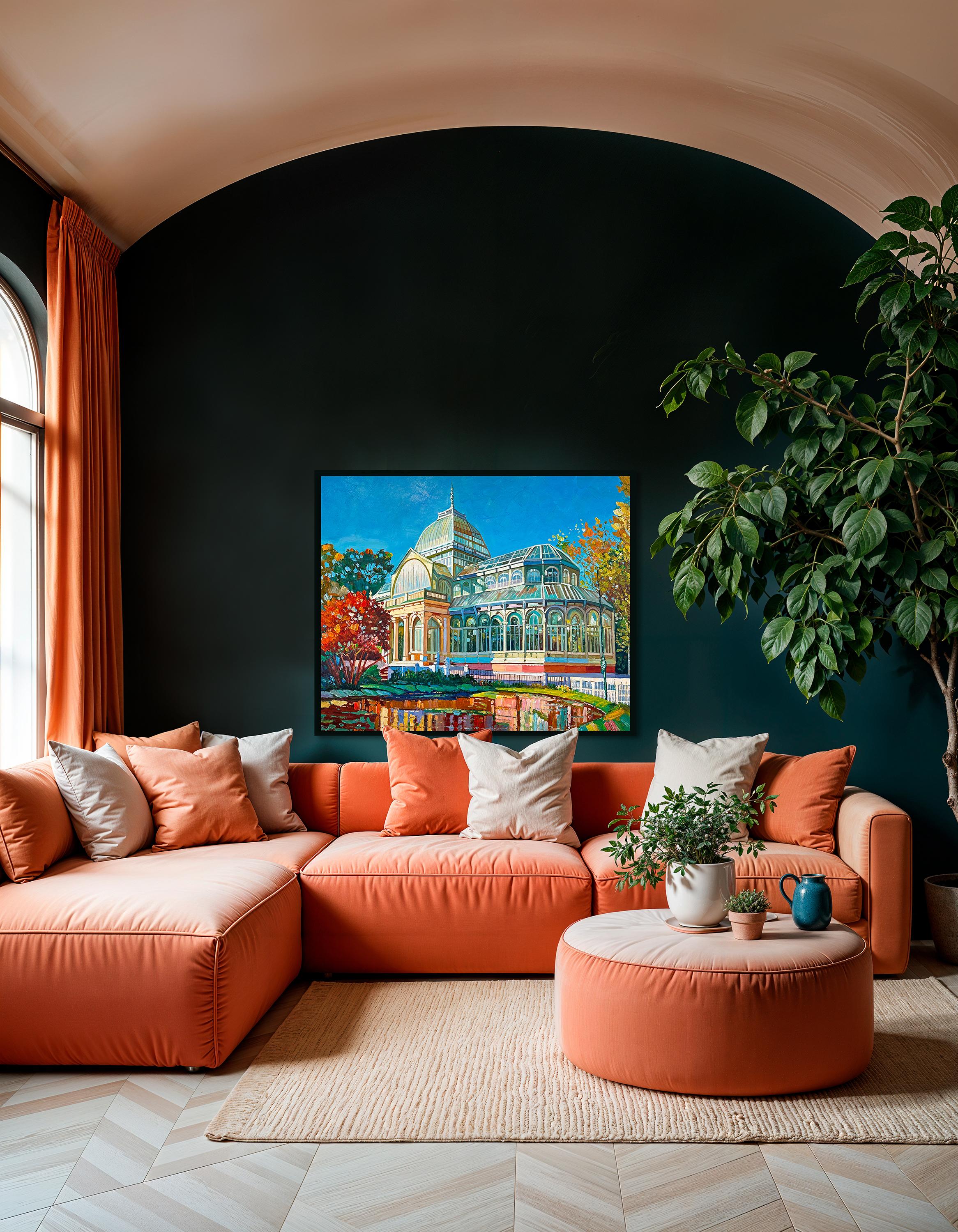 Enjoying each Moment by K. Husslein Impasto Landscape Architecture Painting For Sale 2