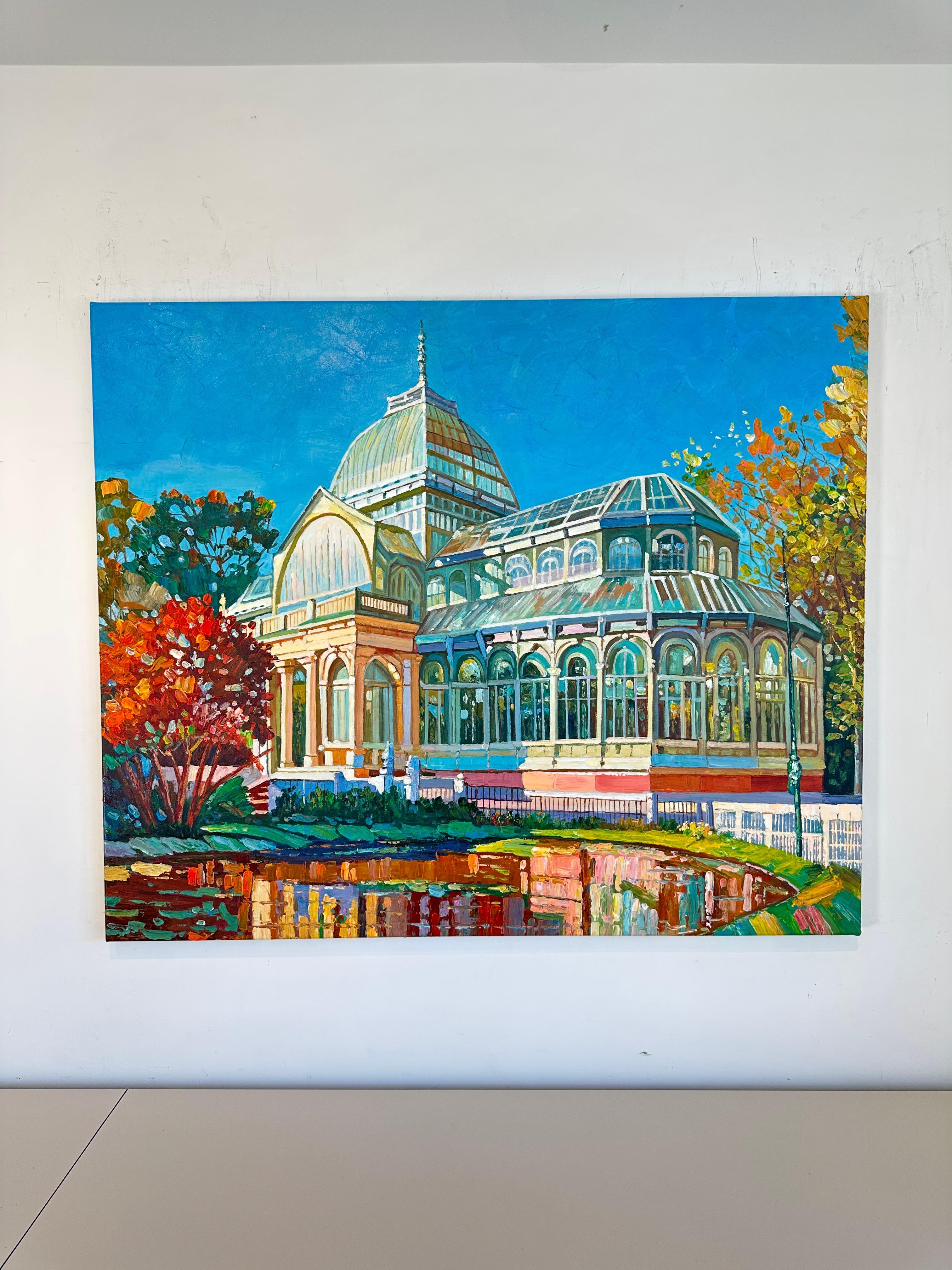 Enjoying each Moment by K. Husslein Impasto Landscape Architecture Painting For Sale 4