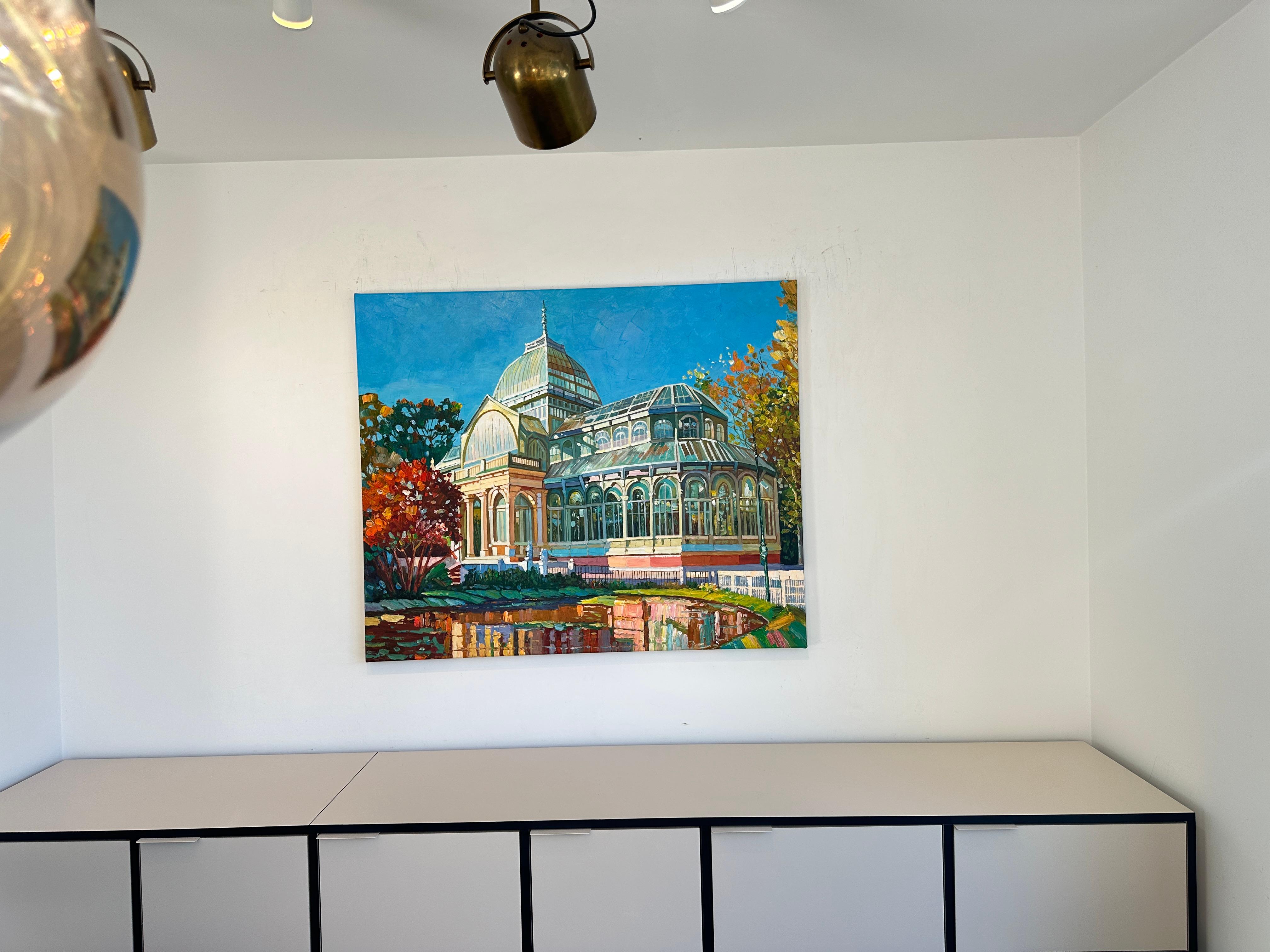 Enjoying each Moment by K. Husslein Impasto Landscape Architecture Painting For Sale 5