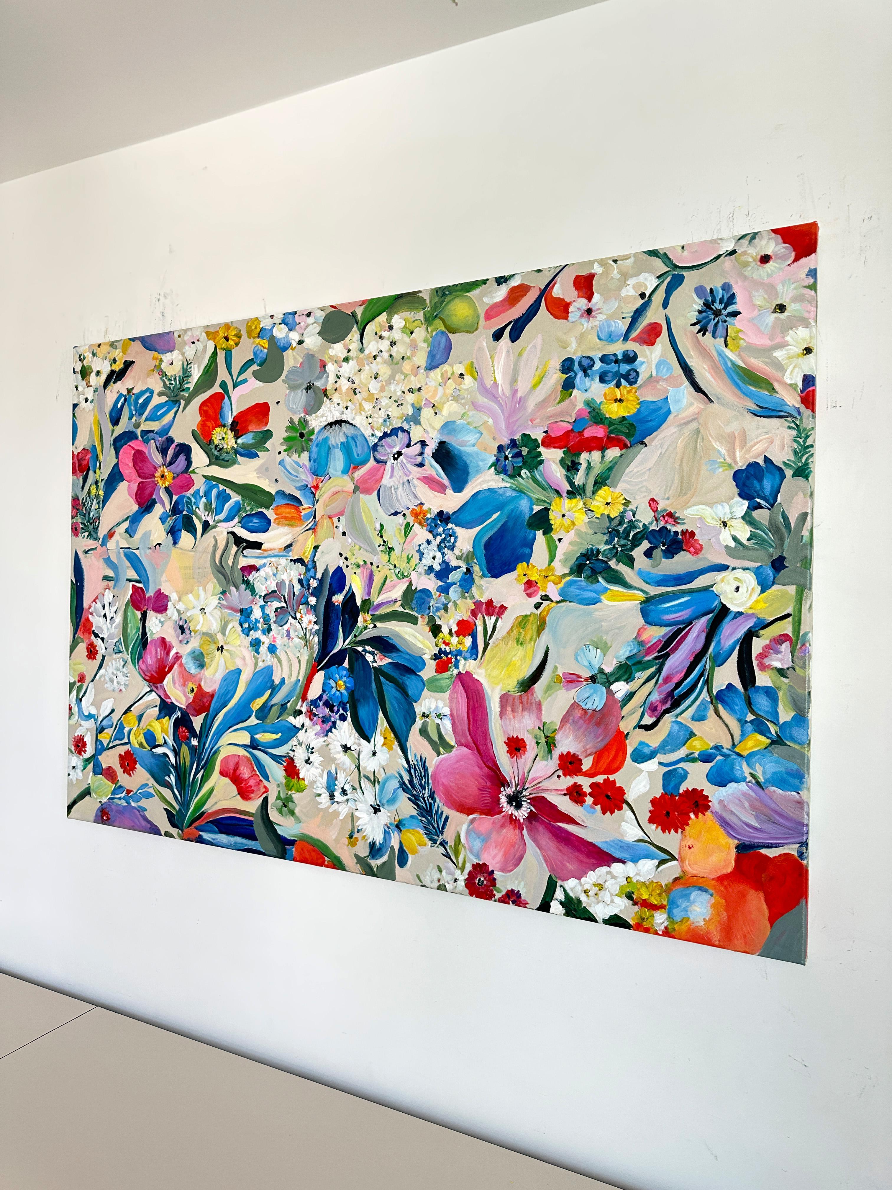 Flower Meadow by K Husslein Botanical Abstract Flower Painting 5