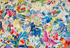 Flower Meadow by K Husslein Botanical Abstract Flower Painting