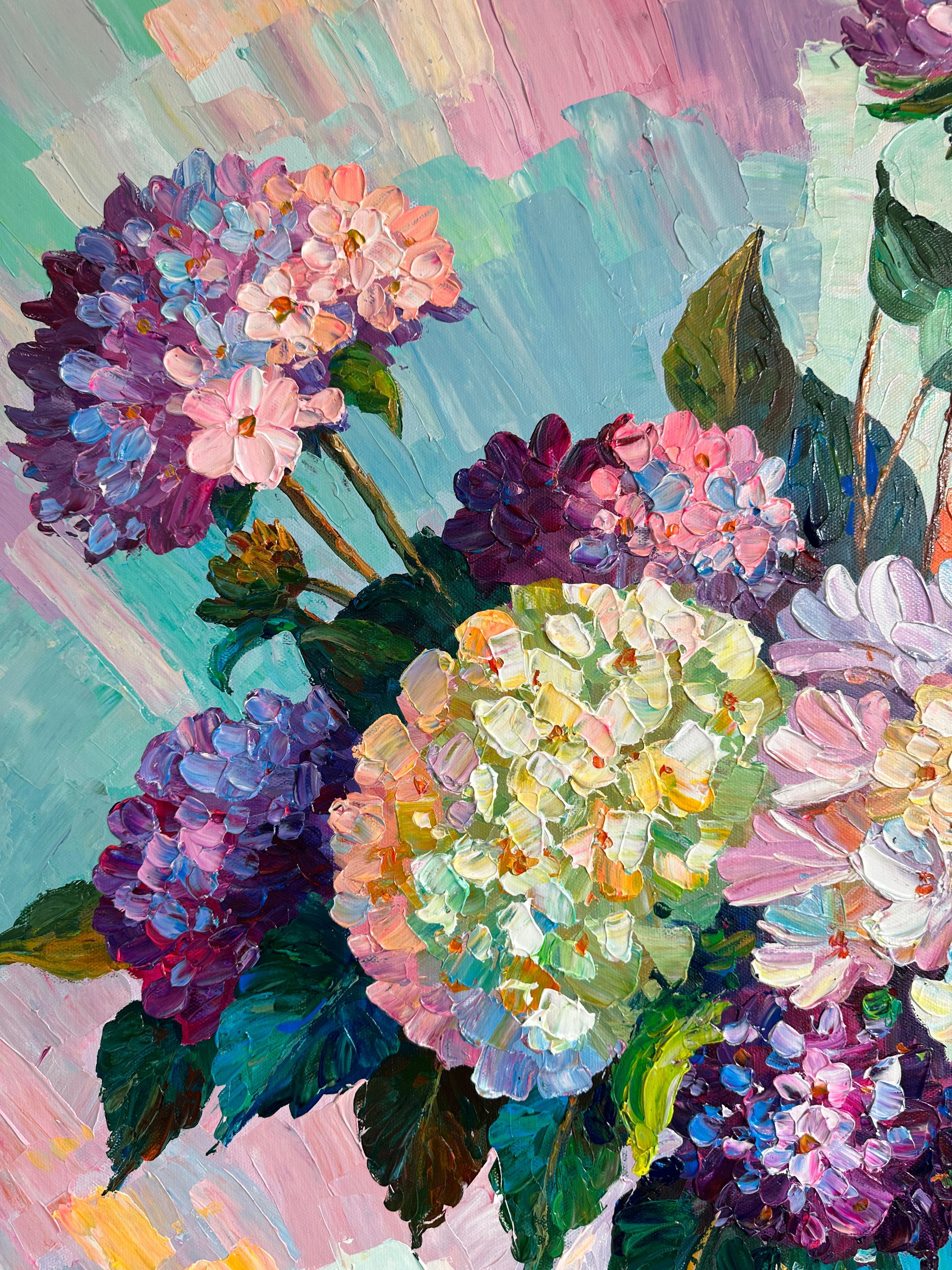 Para los que aman el tiempo es eternidad por K.Husslein Pintura de flores al Impasto en venta 7