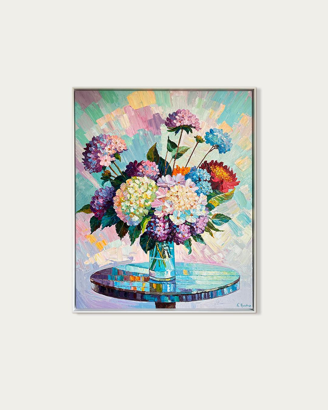 Para los que aman el tiempo es eternidad por K.Husslein Pintura de flores al Impasto - Painting de Katharina Husslein