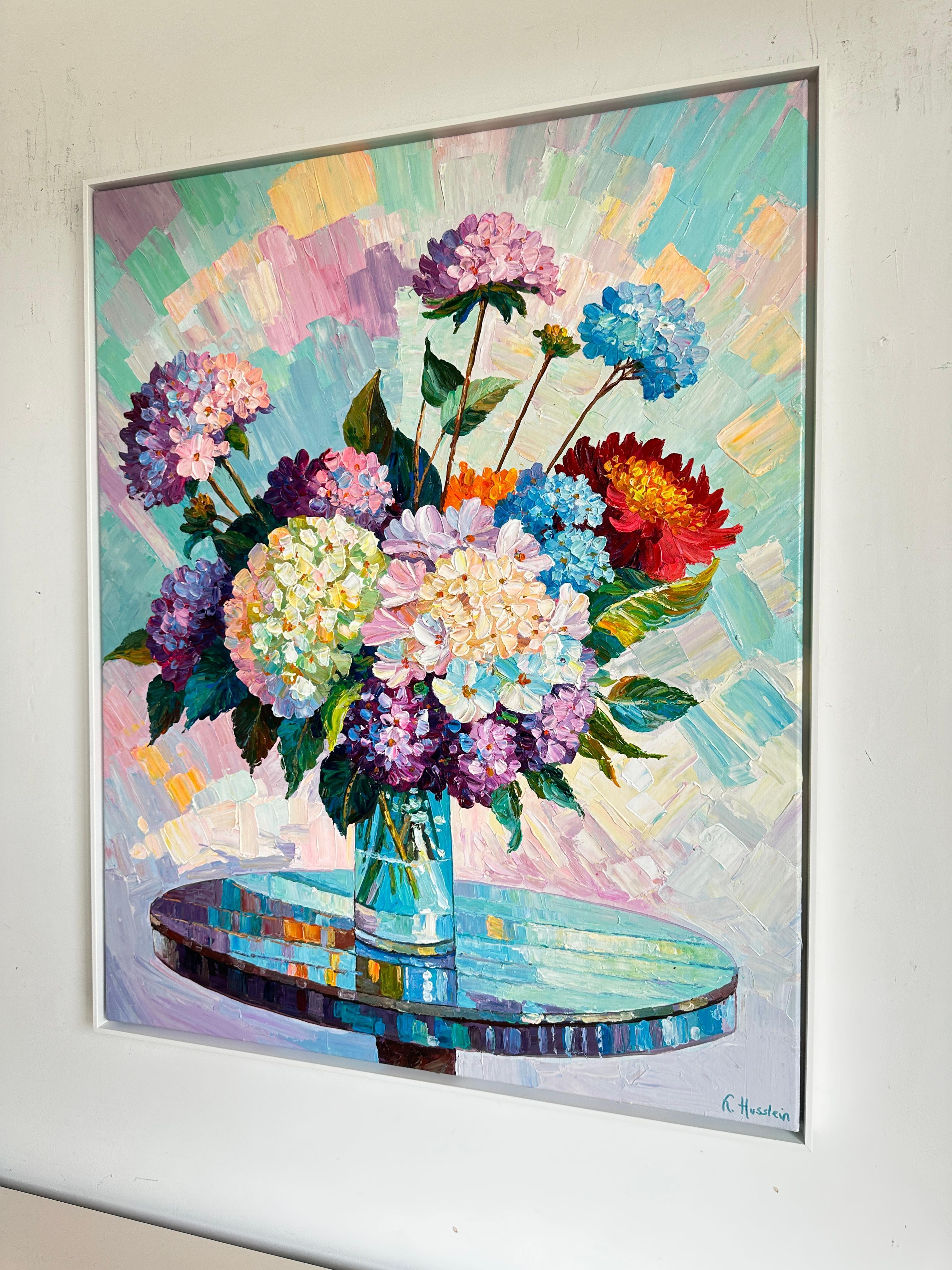 Para los que aman el tiempo es eternidad por K.Husslein Pintura de flores al Impasto en venta 1