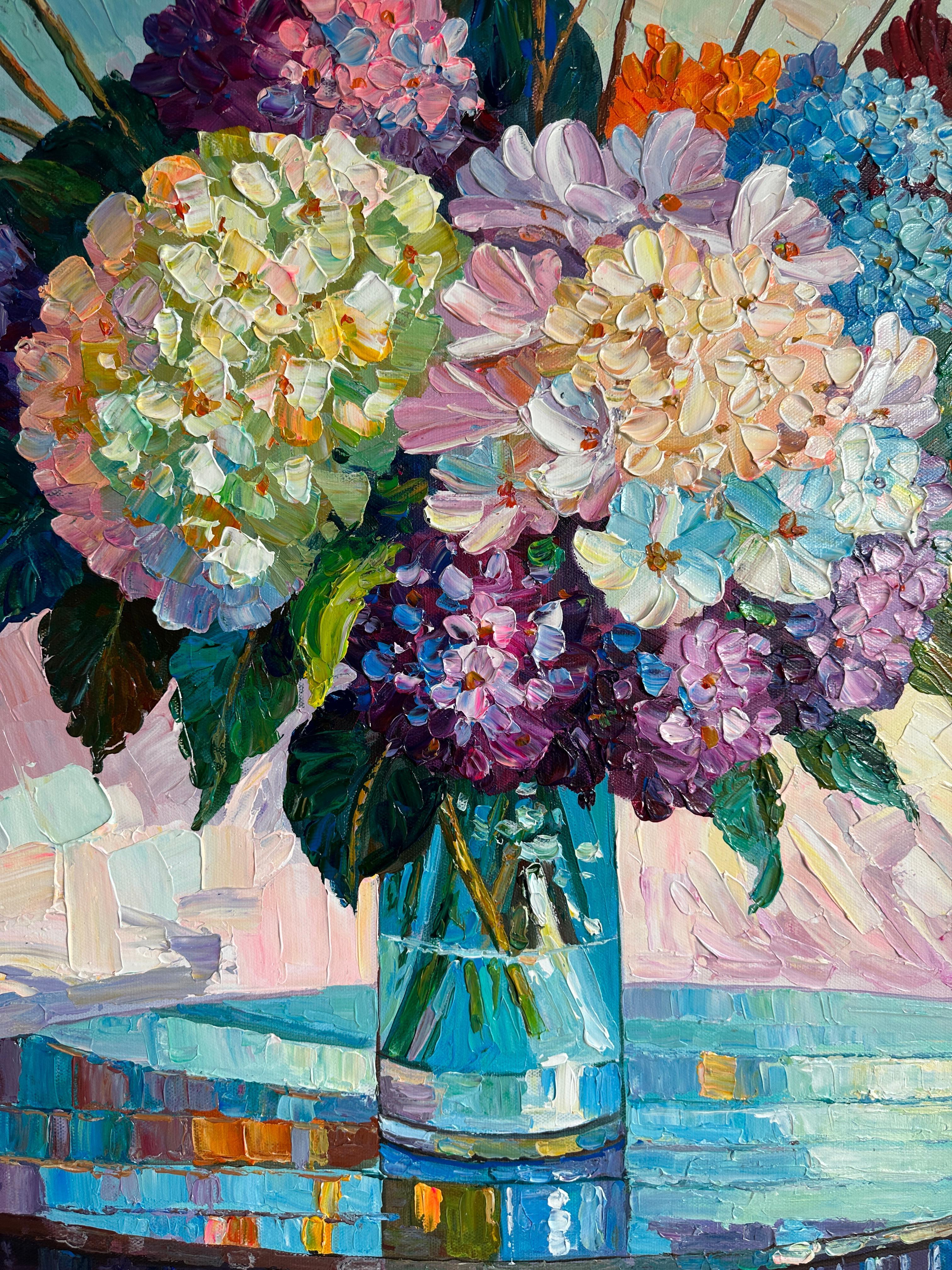 Para los que aman el tiempo es eternidad por K.Husslein Pintura de flores al Impasto en venta 3