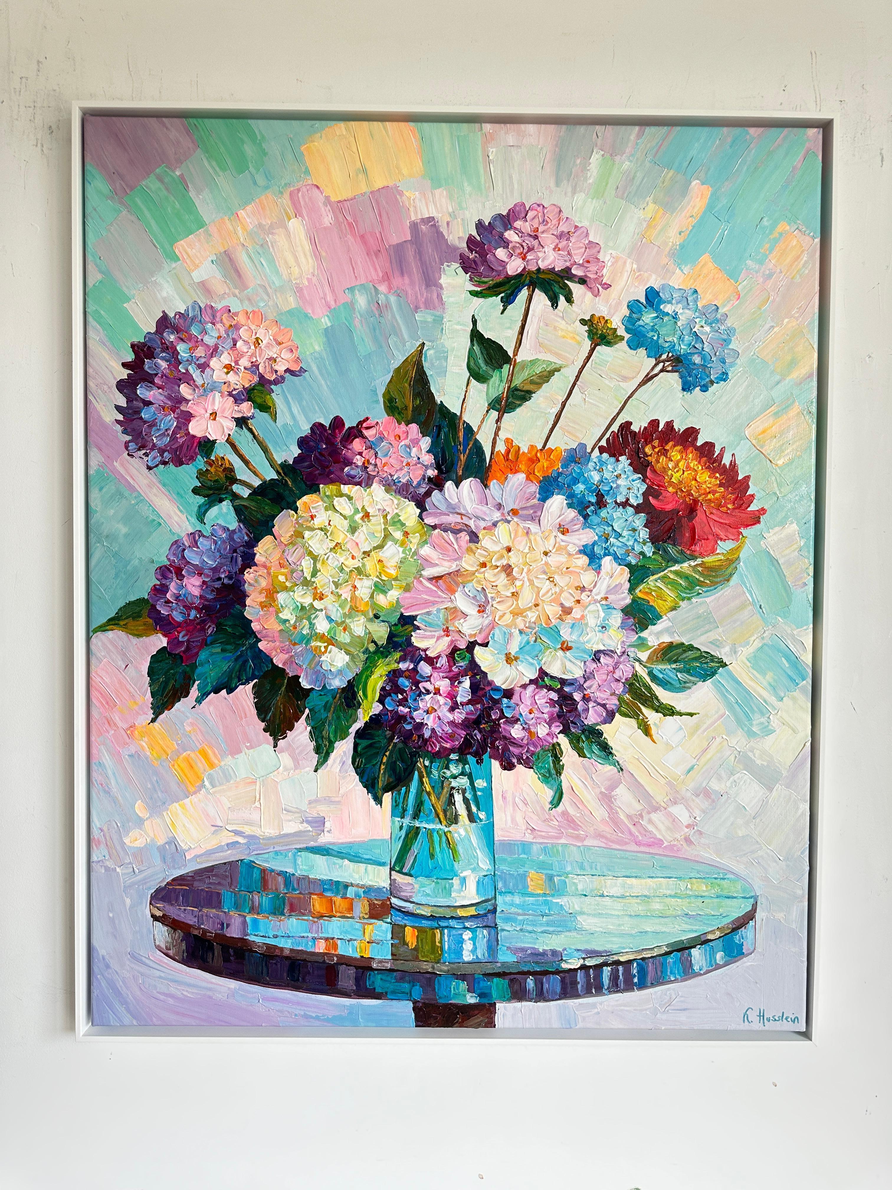 Para los que aman el tiempo es eternidad por K.Husslein Pintura de flores al Impasto en venta 4