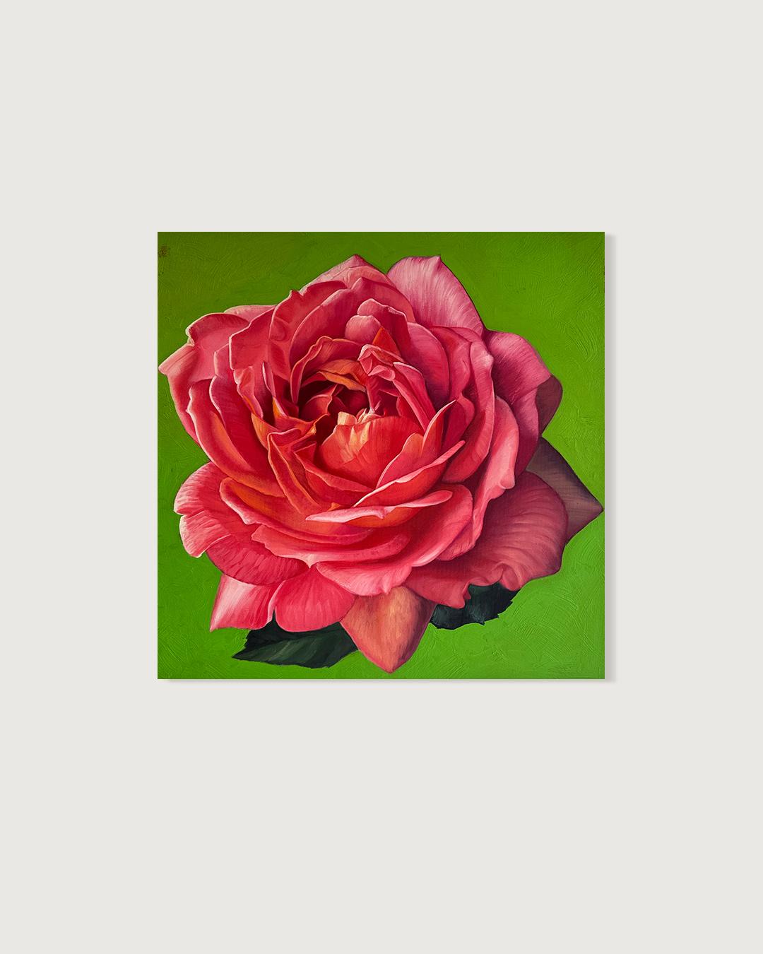 Forever Begins with Your Kiss - K.Husslein hyperrealistic flower rose Still life - Painting by Katharina Husslein