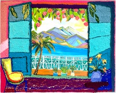 Du confort de notre maison - K.Husslein peinture de paysage avec touffetage