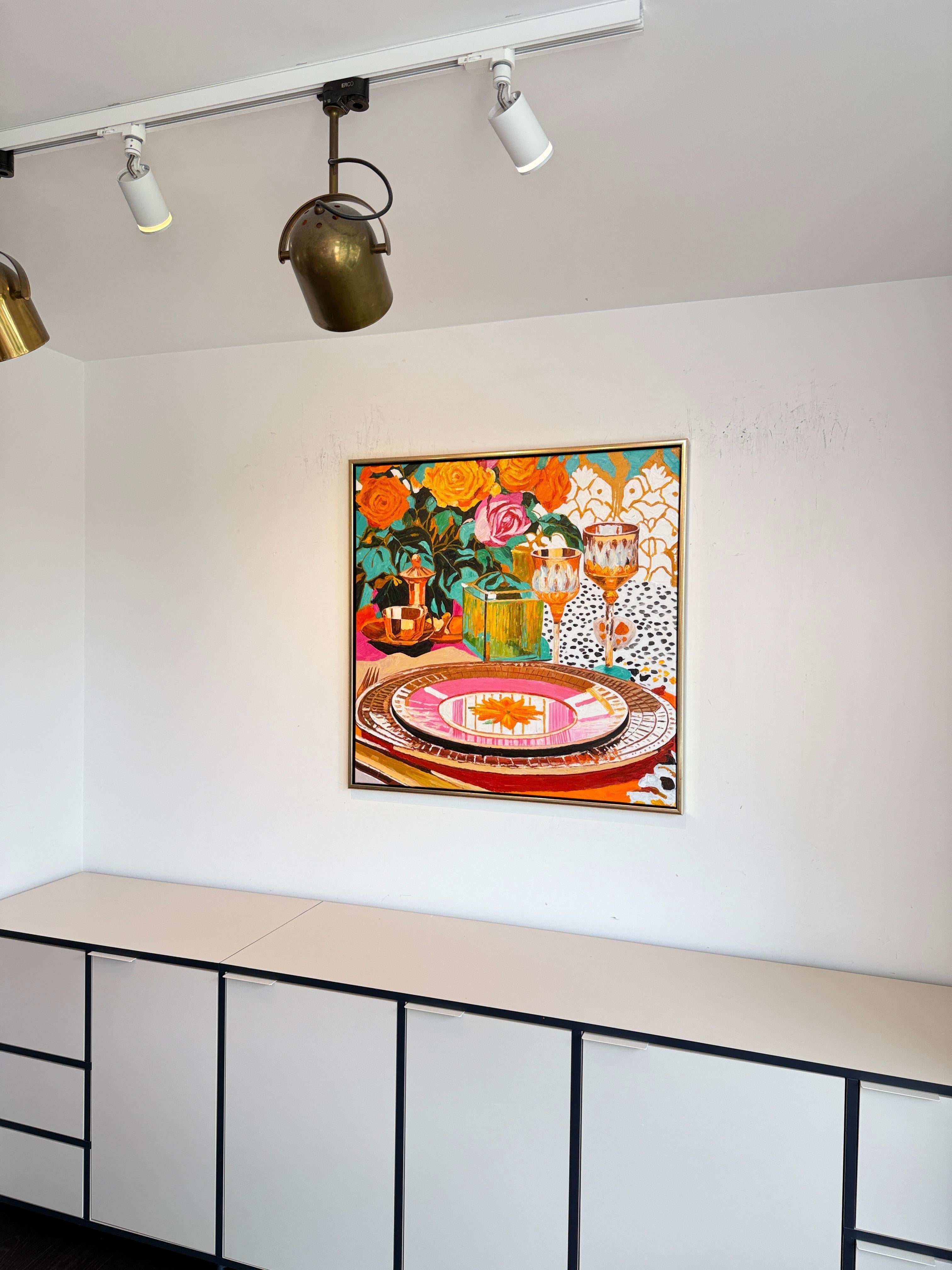 Un bagliore glamour alla luce del sole - K.Husslein Impasto di fiori per la tavola da pranzo in vendita 12