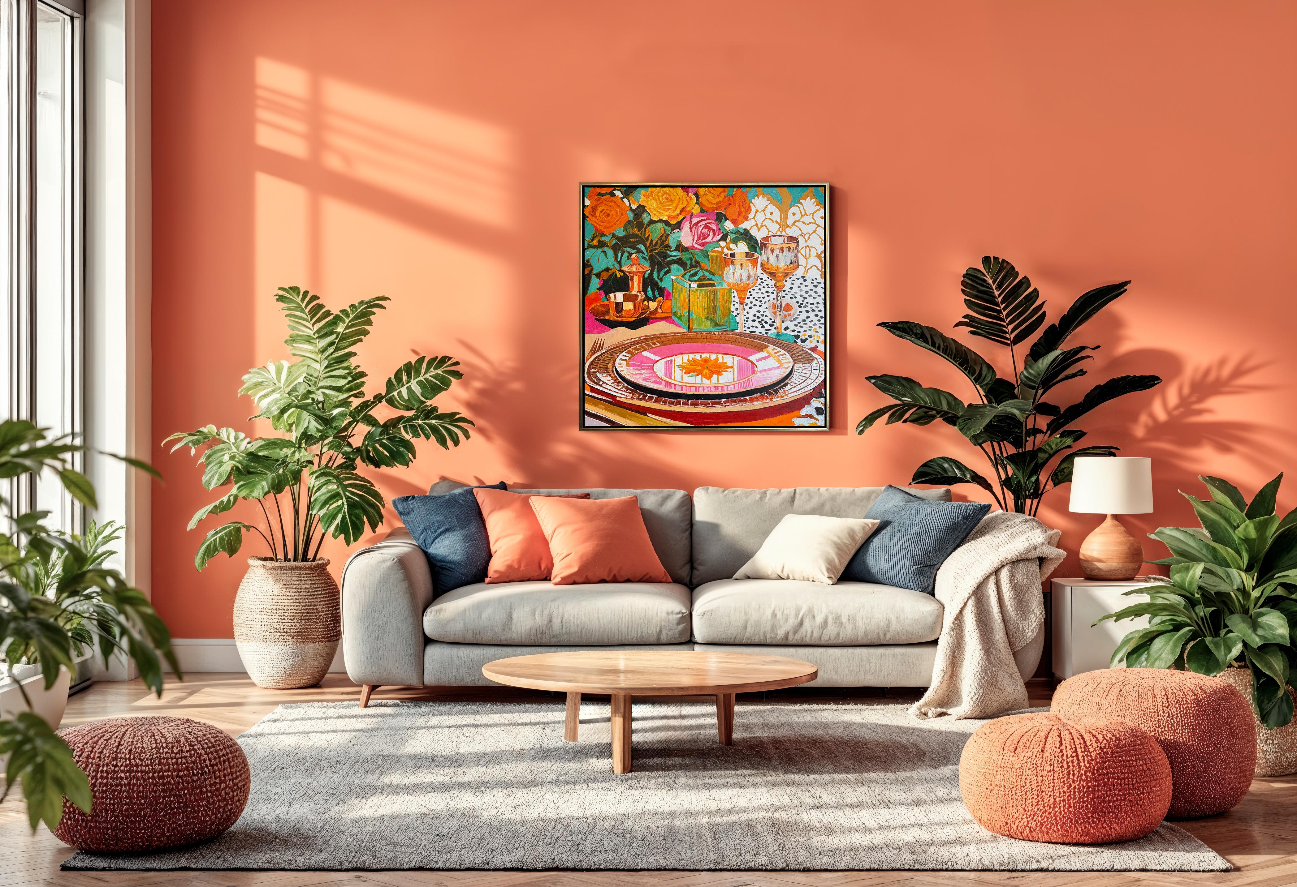 Un bagliore glamour alla luce del sole - K.Husslein Impasto di fiori per la tavola da pranzo in vendita 6