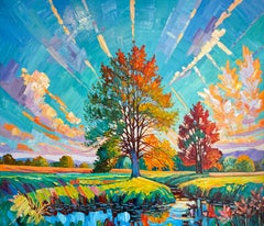 Crescere all'ombra - Katharina Husslein Impasto Olio Pittura di paesaggio