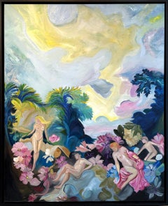 Growing toward each other K.Husslein abstract figurative contemporary painting