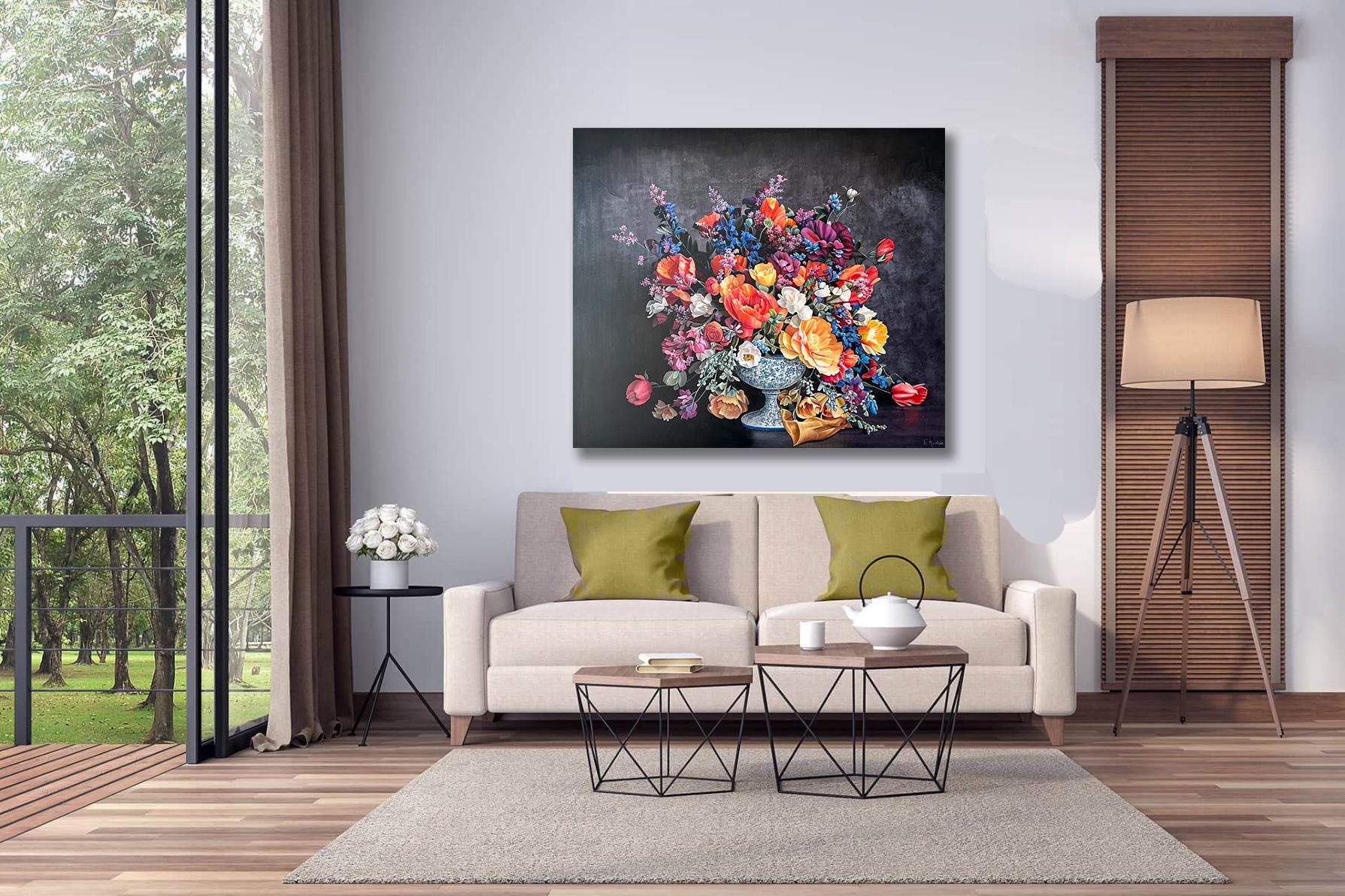 Happy alone is the Soul that loves Husslein Botanical Hyperrealistic Still life  For Sale 4