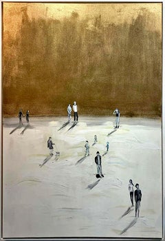 Happy Days by K Hormel - Gold, White Contemporary Minimalistic landscape