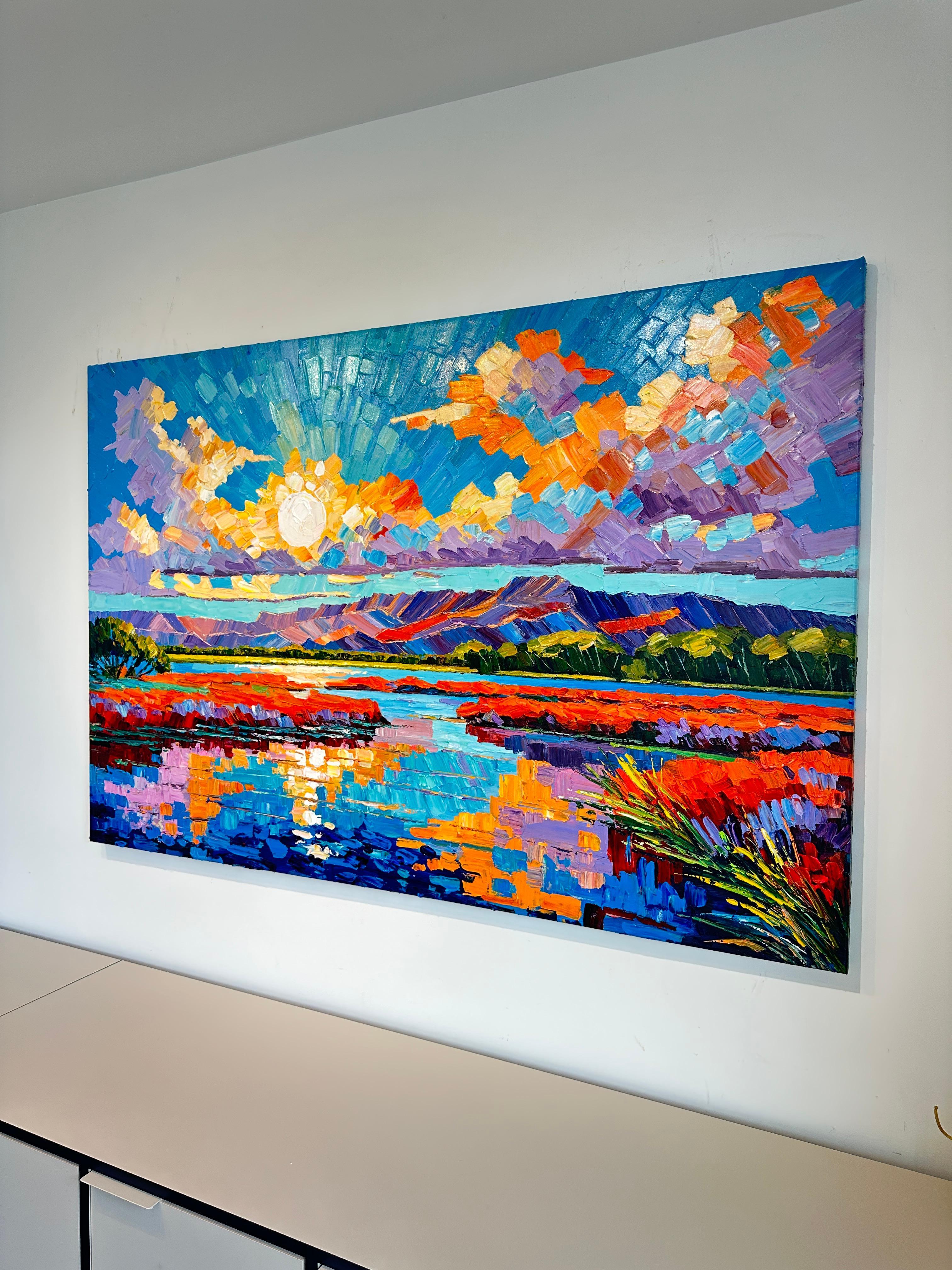 Harmony to the Horizon - Katharina Husslein Impasto Oil Landscape Painting For Sale 9