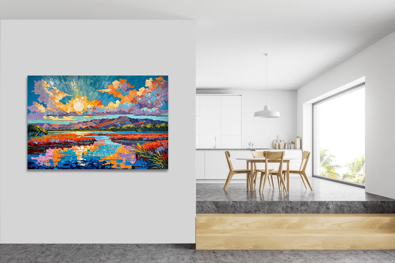 Harmony to the Horizon - Katharina Husslein Impasto Oil Landscape Painting For Sale 7