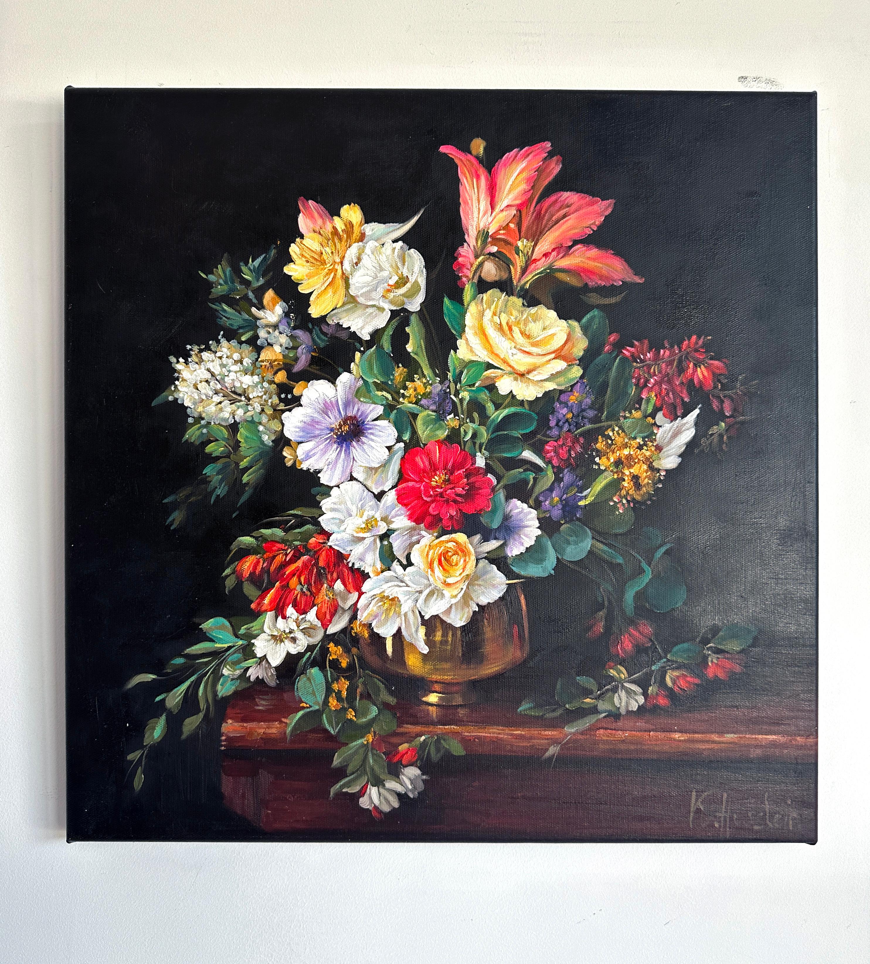 Heart over Head - Katharina Husslein Contemporary Flower Still life Oil Painting 1