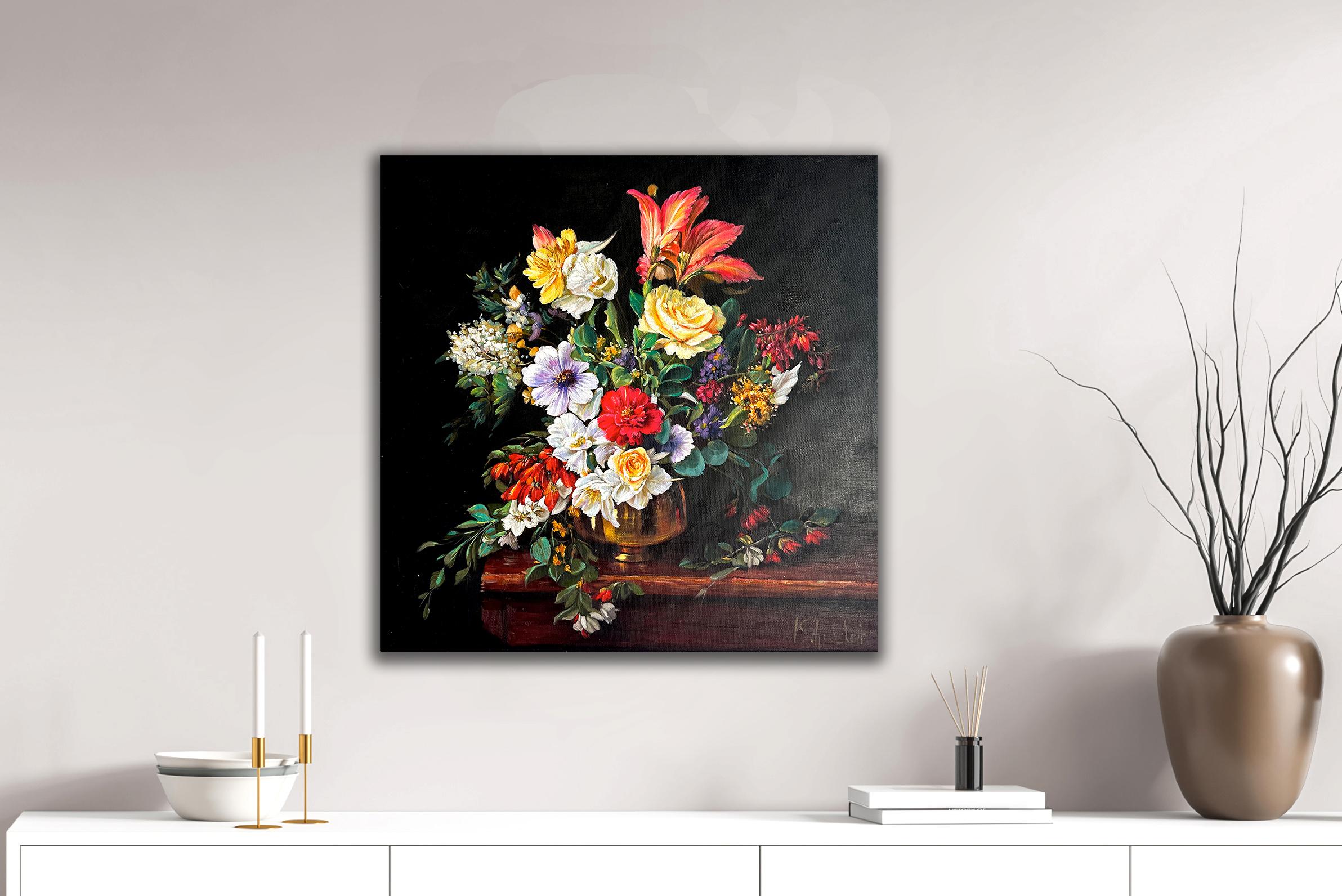 Heart over Head - Katharina Husslein Contemporary Flower Still life Oil Painting 2