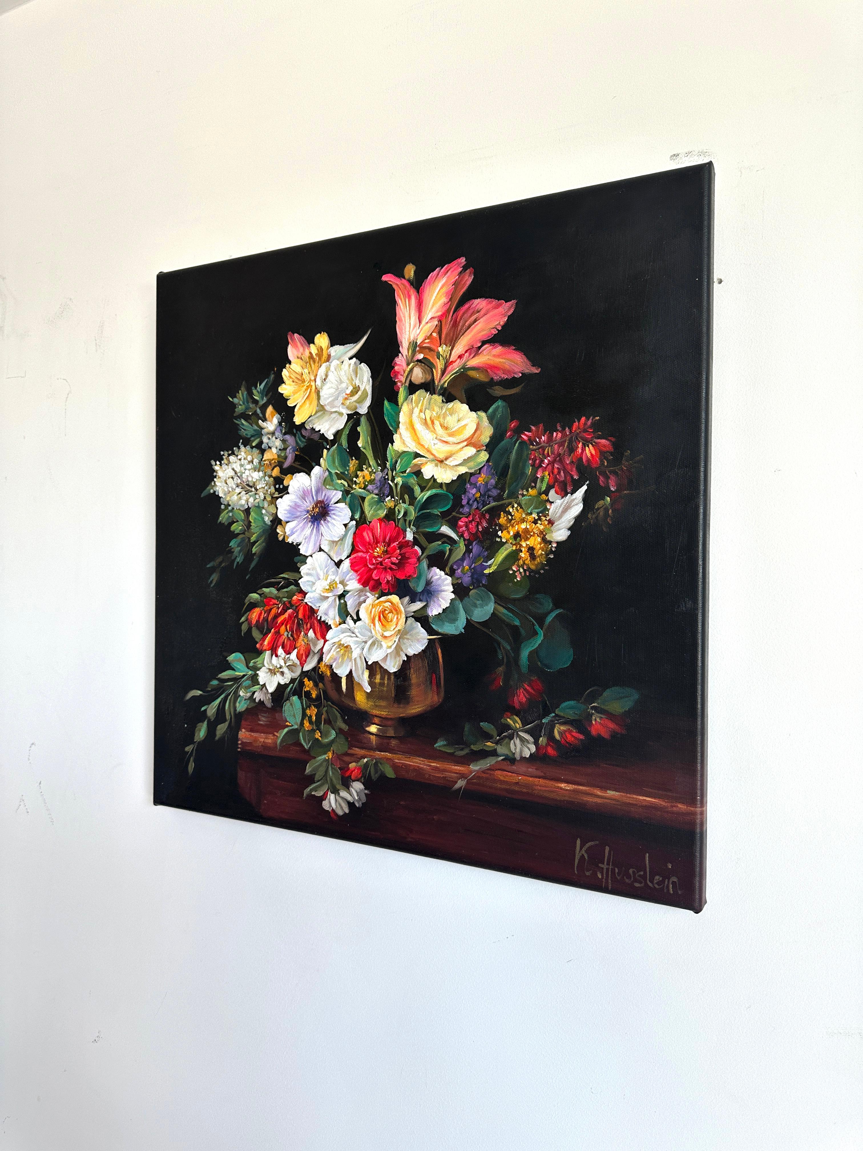 Heart over Head - Katharina Husslein Contemporary Flower Still life Oil Painting 3