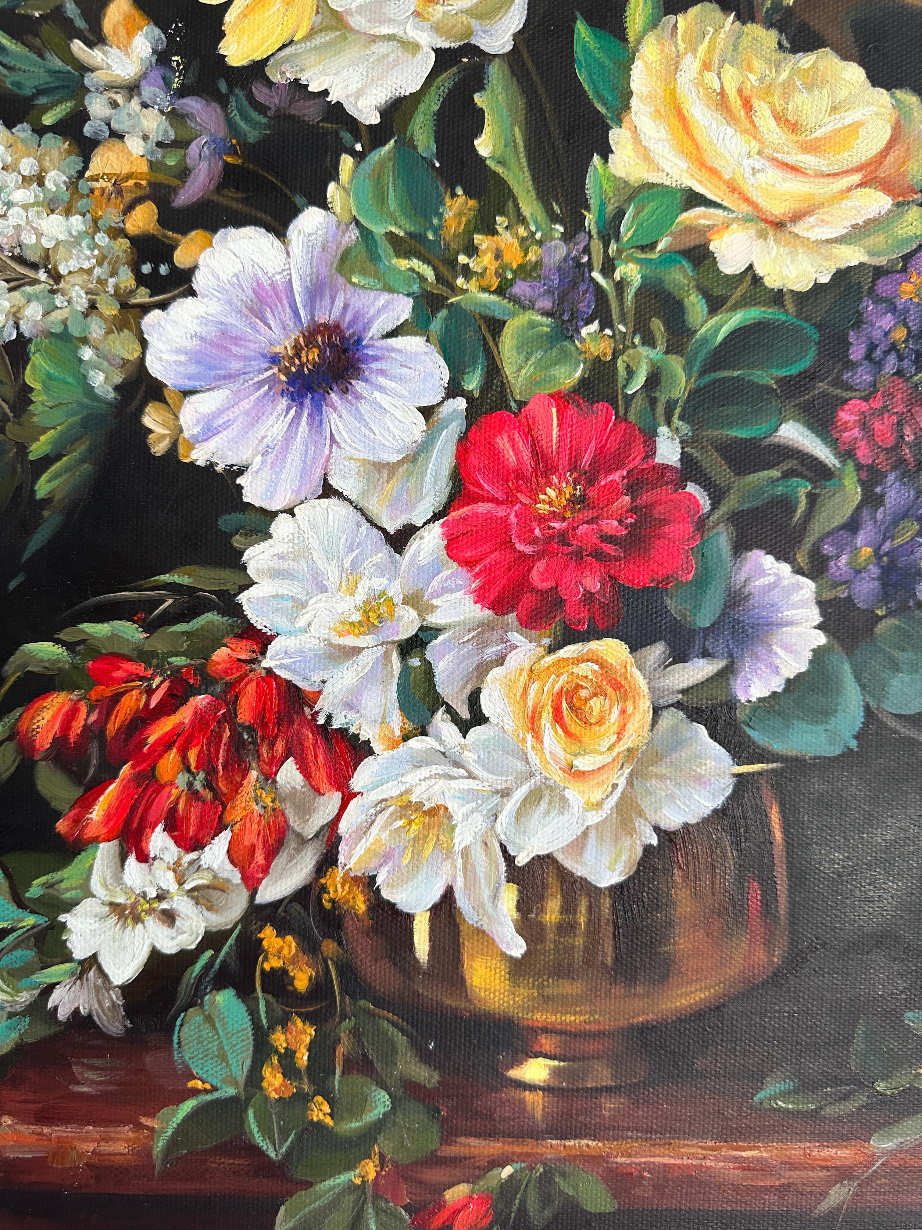 Heart over Head - Katharina Husslein Contemporary Flower Still life Oil Painting 4