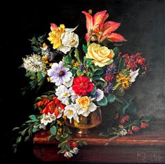 Heart over Head - Katharina Husslein Contemporary Flower Still life Oil Painting