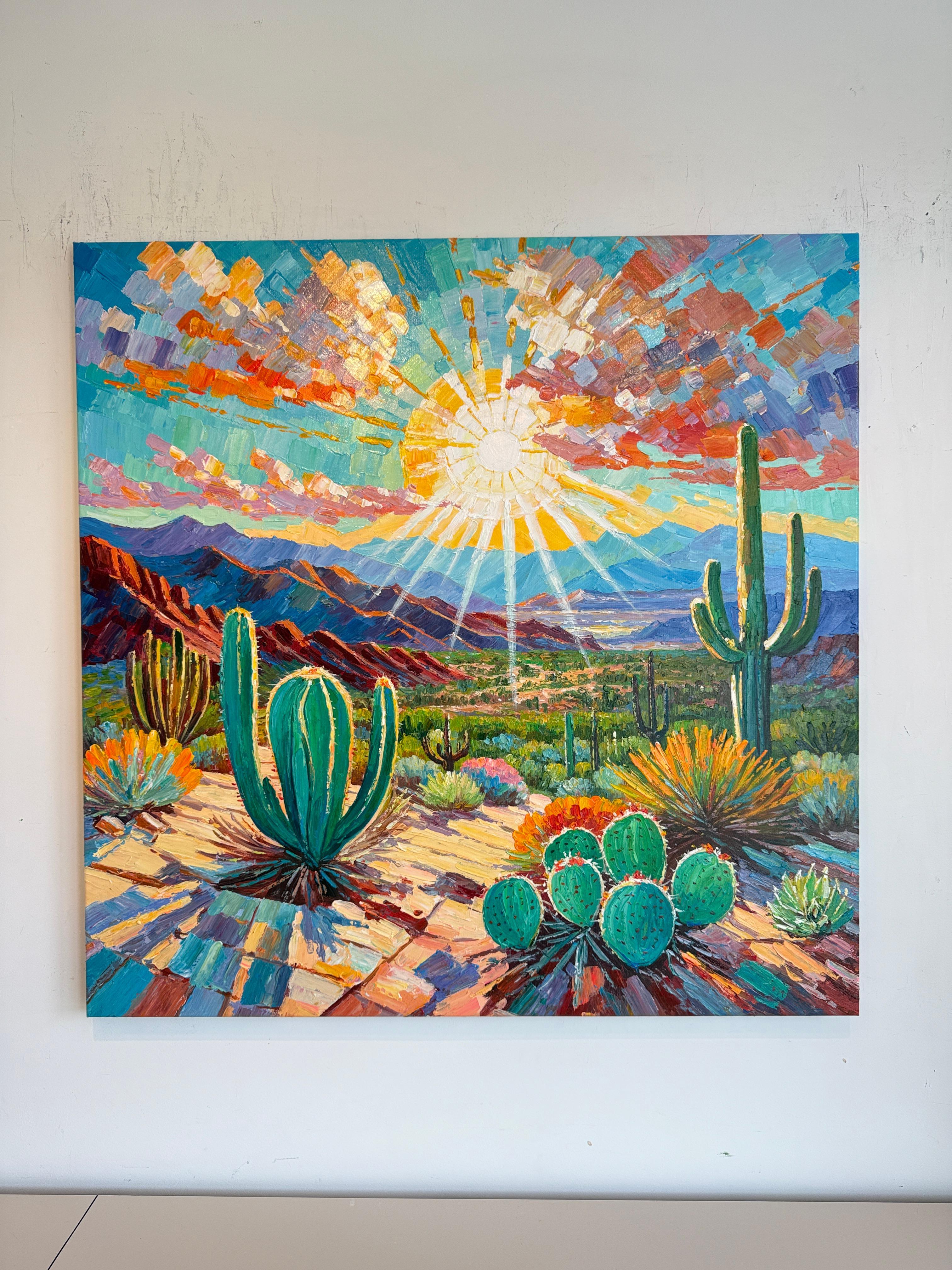 Herzen brennen wie die Wüstensonne von K.Husslein Impasto Botanik Pflanzenmalerei im Angebot 5