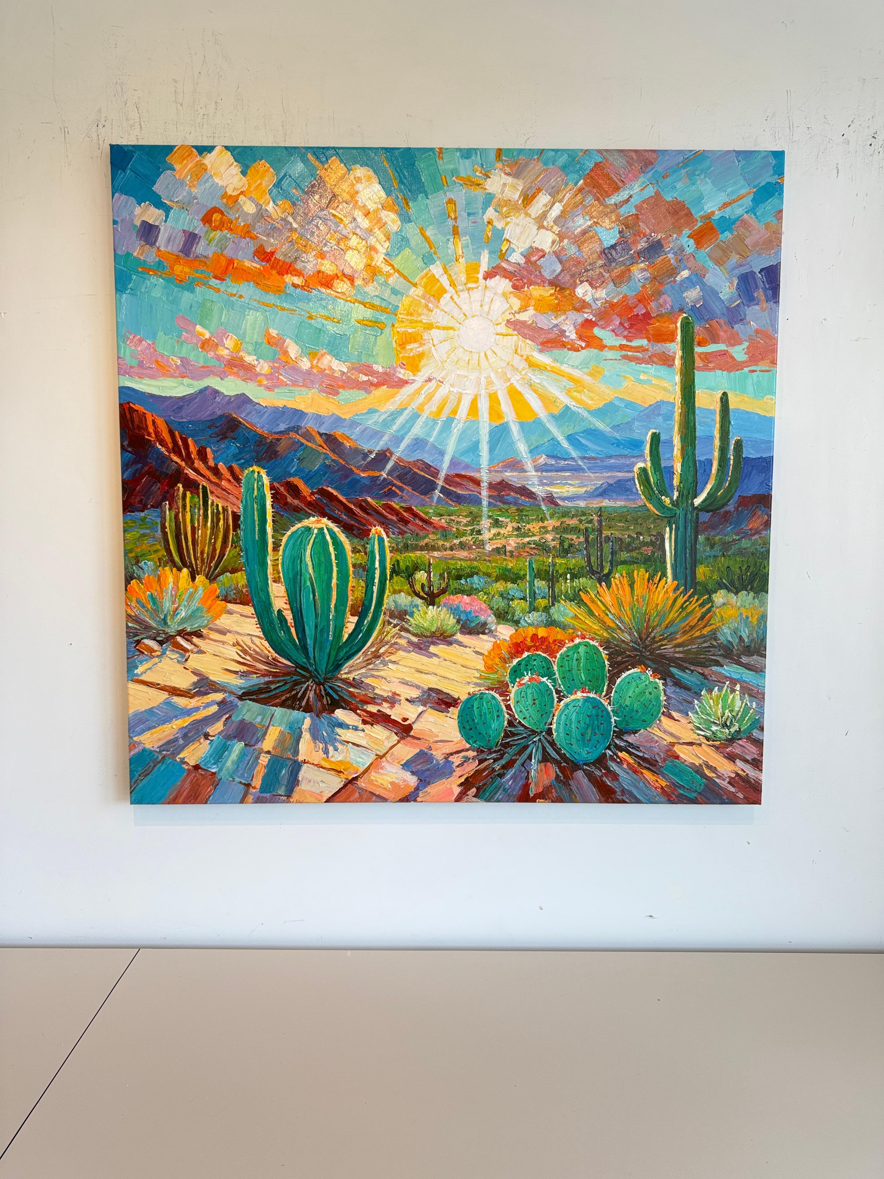 Herzen brennen wie die Wüstensonne von K.Husslein Impasto Botanik Pflanzenmalerei im Angebot 6