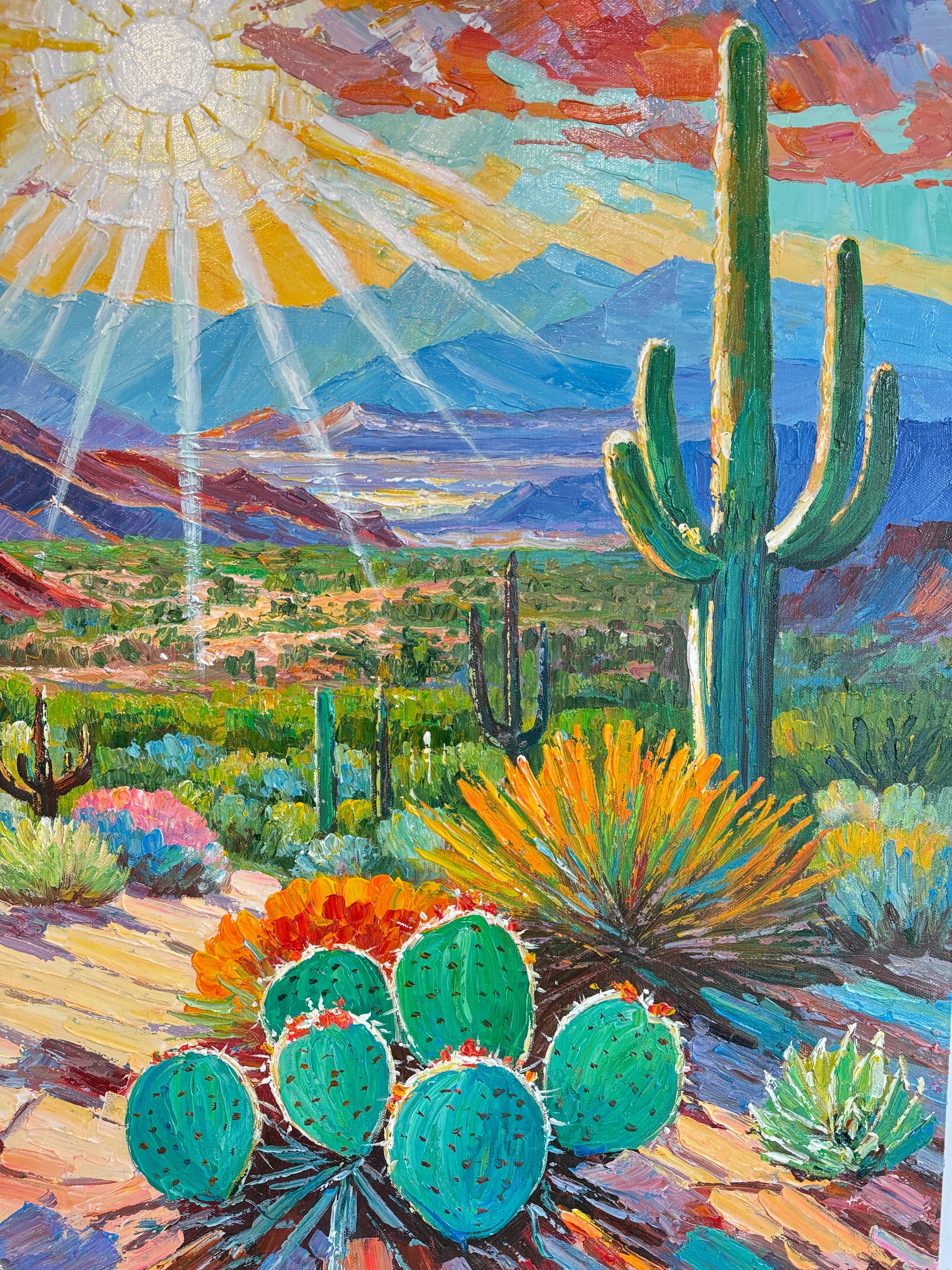 Herzen brennen wie die Wüstensonne von K.Husslein Impasto Botanik Pflanzenmalerei im Angebot 7